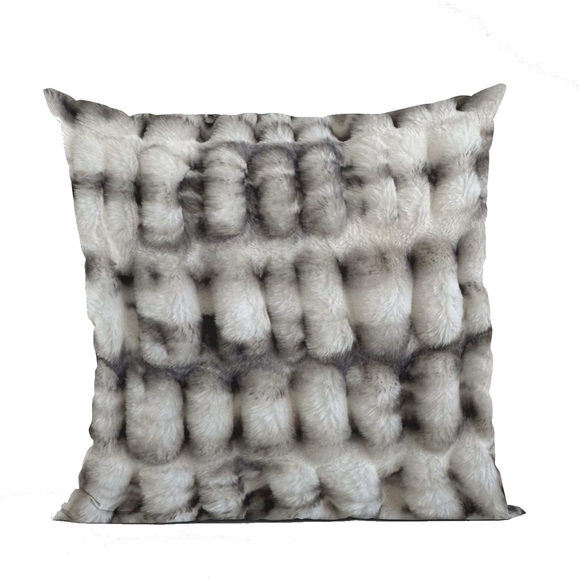 Plutus Off White Sherpa Animal Faux Fur Luxury Throw Pillow - Double sided  18" x 18"