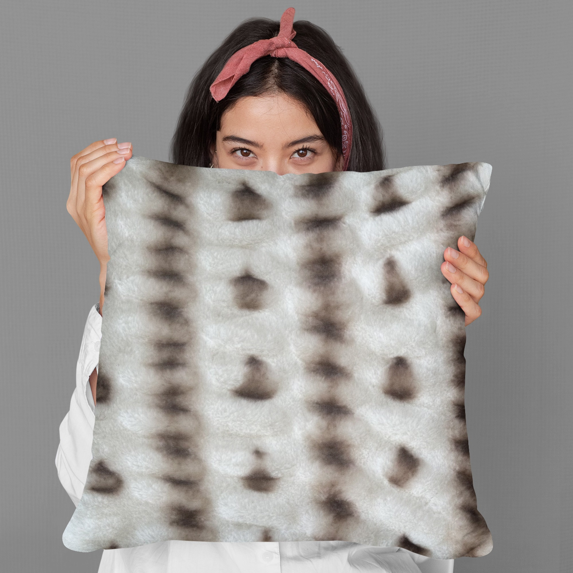 Plutus Creamy Fluffy Bunni Animal Faux Fur Luxury Throw Pillow - Double sided  22" x 22"