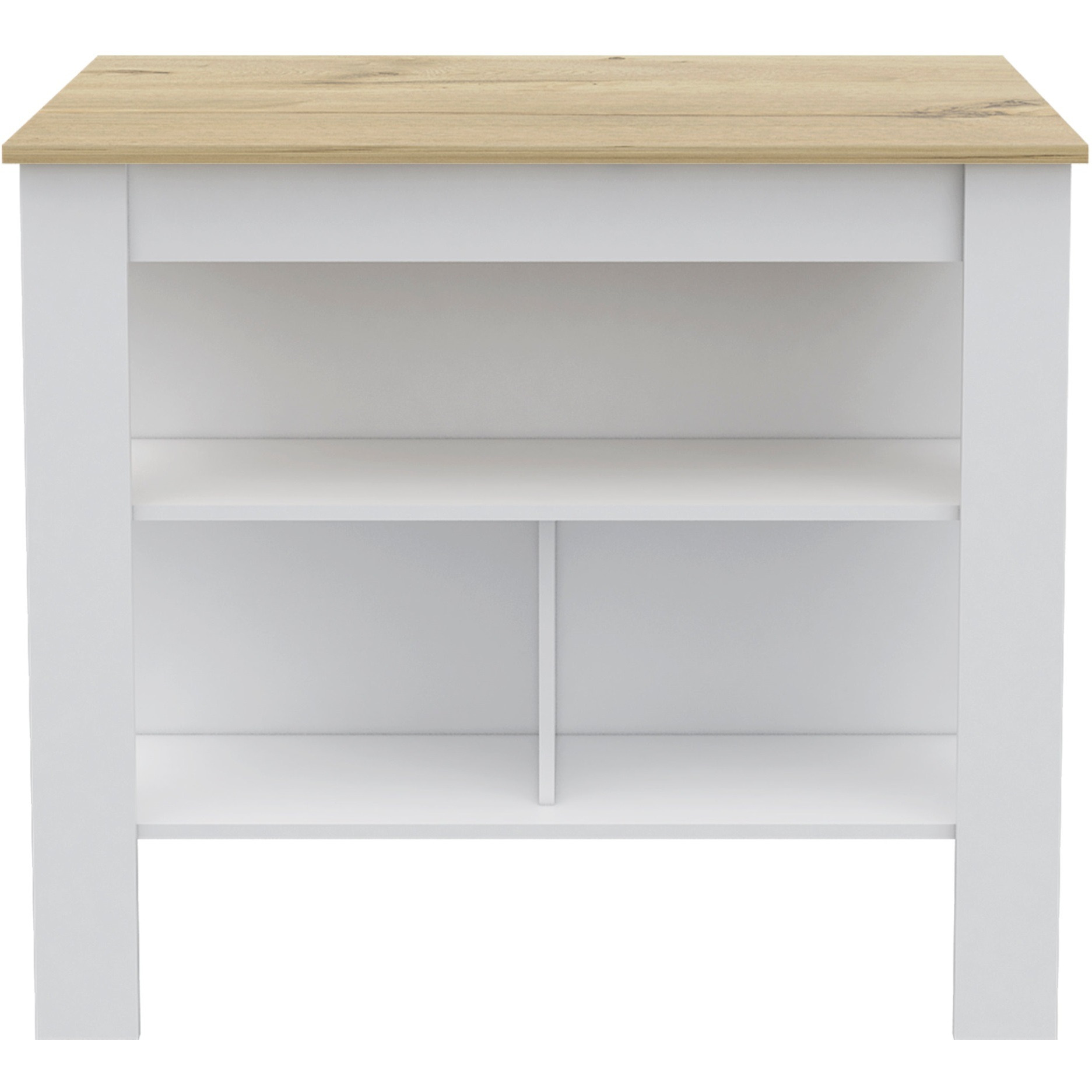 Houston 2 Piece Kitchen Set, Cala Kitchen Island + Hobart Kitchen Pantry, White /Light Oak