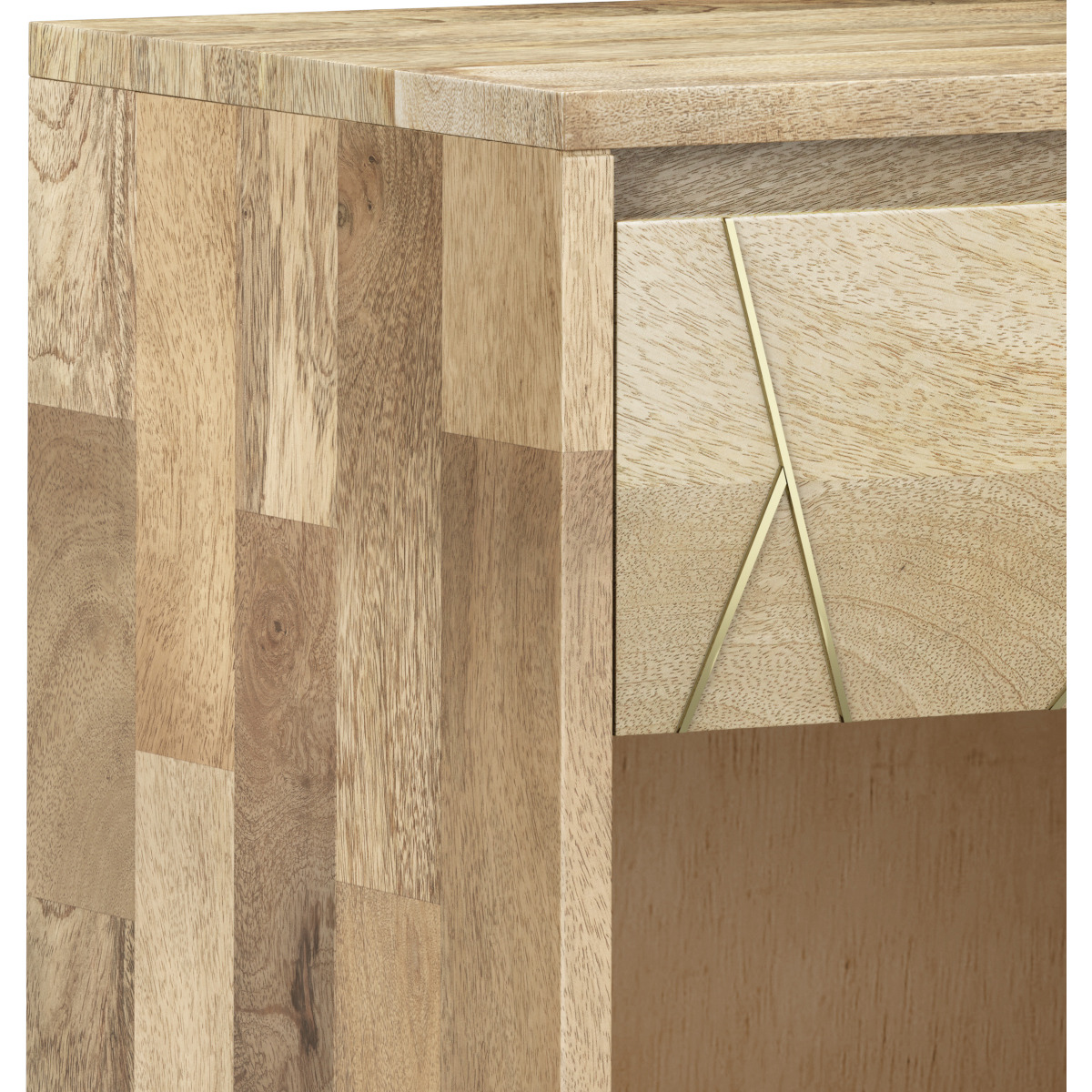 Jager SOLID MANGO WOOD 22 in Wide Bedside Nightstand Table