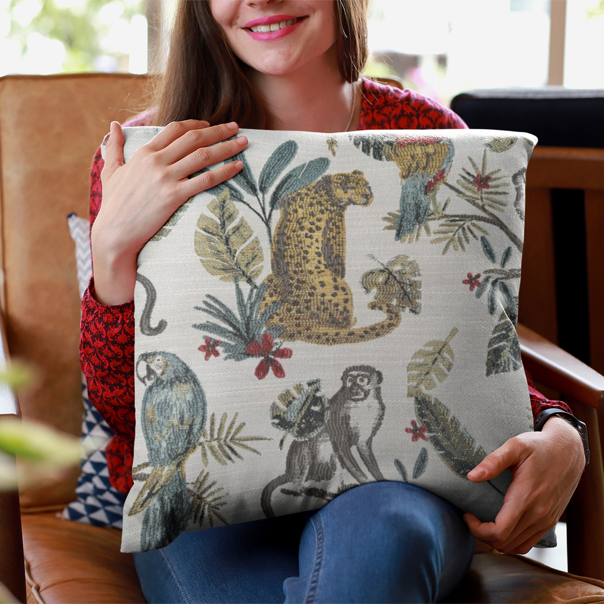 Plutus Multi-Color Jungle Luxury Throw Pillow