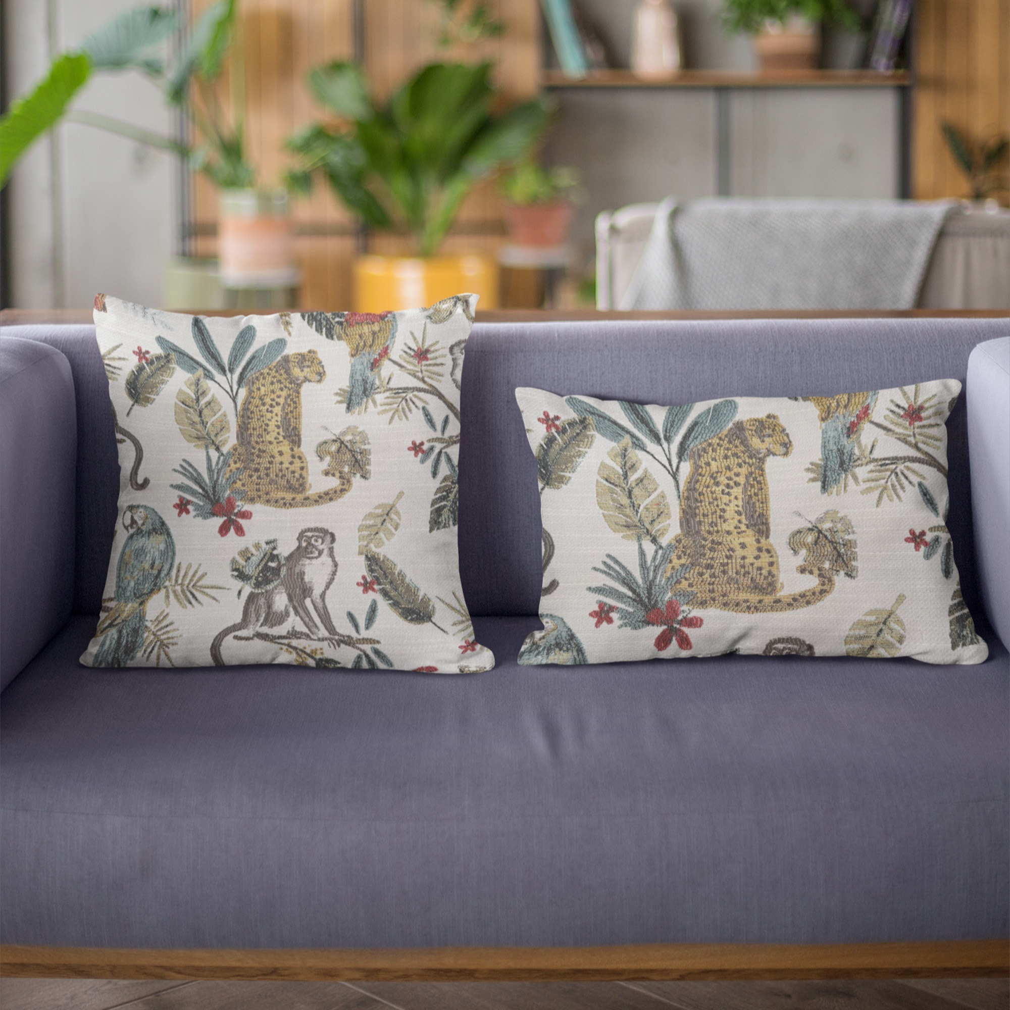 Plutus Multi-Color Jungle Luxury Throw Pillow