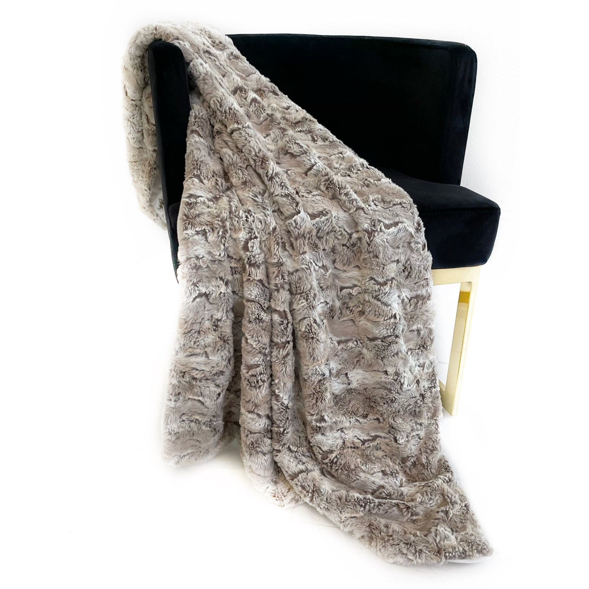 Plutus Light Brown Wild Rabbit Faux Fur Luxury Throw Blanket