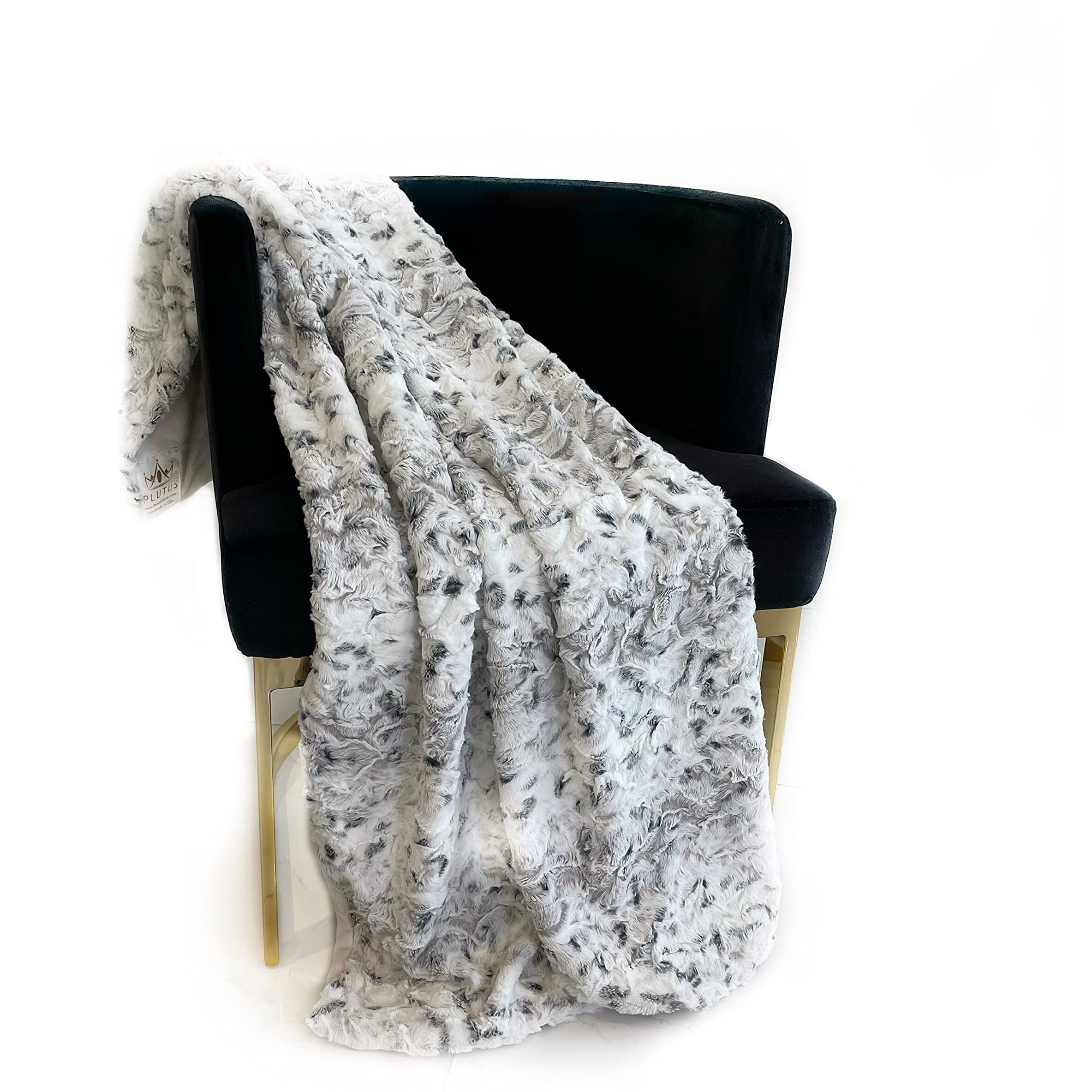 Plutus Alloy Snowy Owl Faux Fur Luxury Throw Blanket
