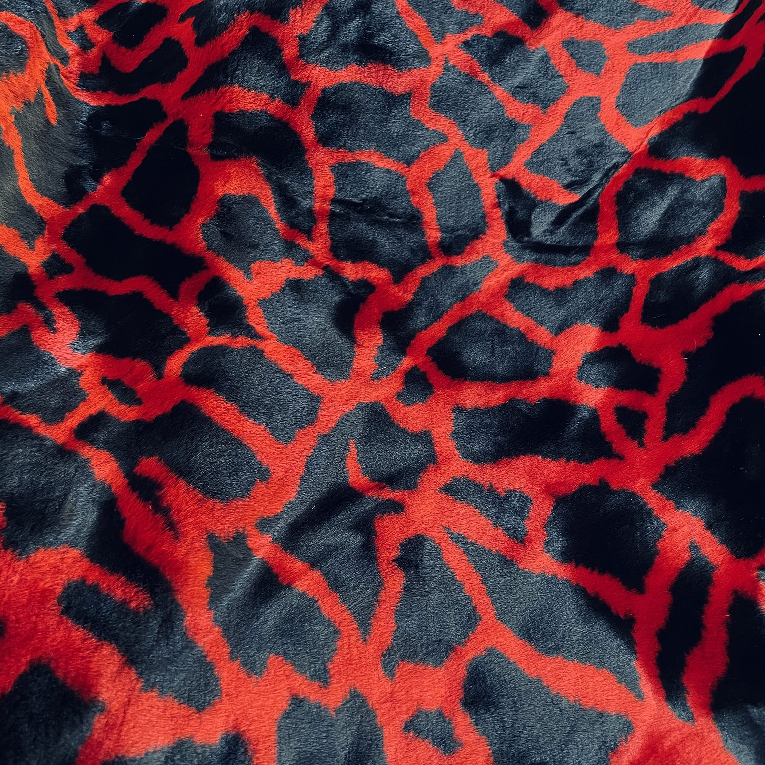Plutus Red Black Plush Faux Fur Luxury Throw Blanket
