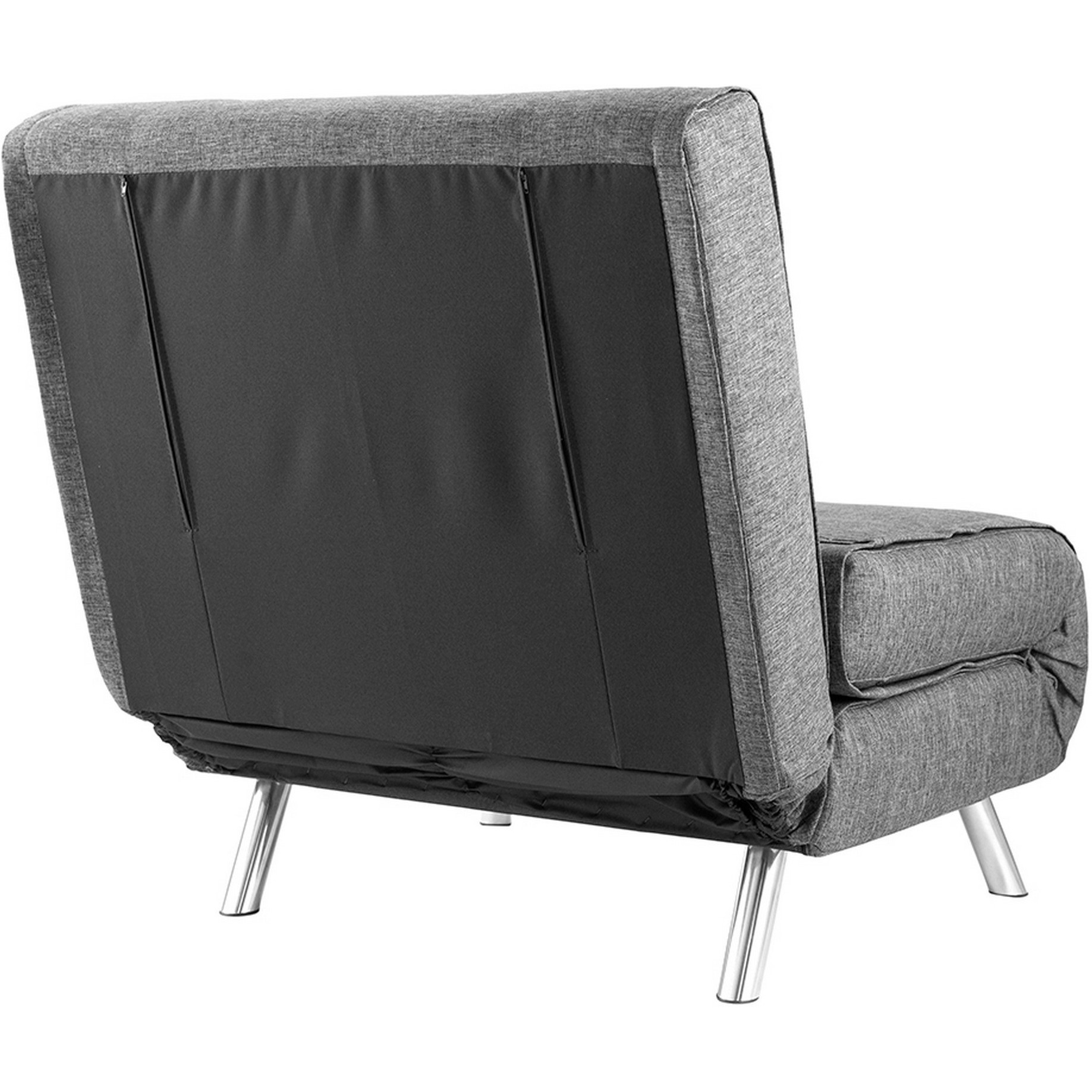 35 Inch Sofa Futon Bed, Convertible, Modern Velvet Lumbar Pillow, Gray