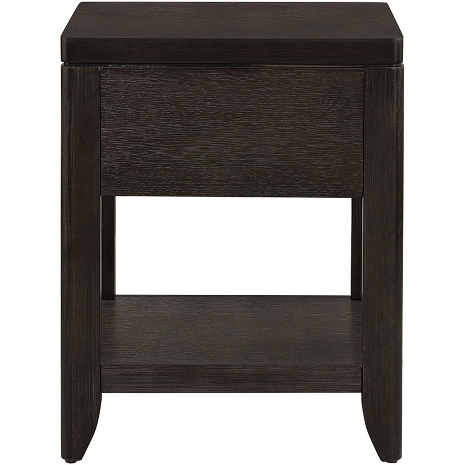 Joni 25 Inch Side End Table, 1 Drawer and Shelf, Espresso Brown Acacia Wood