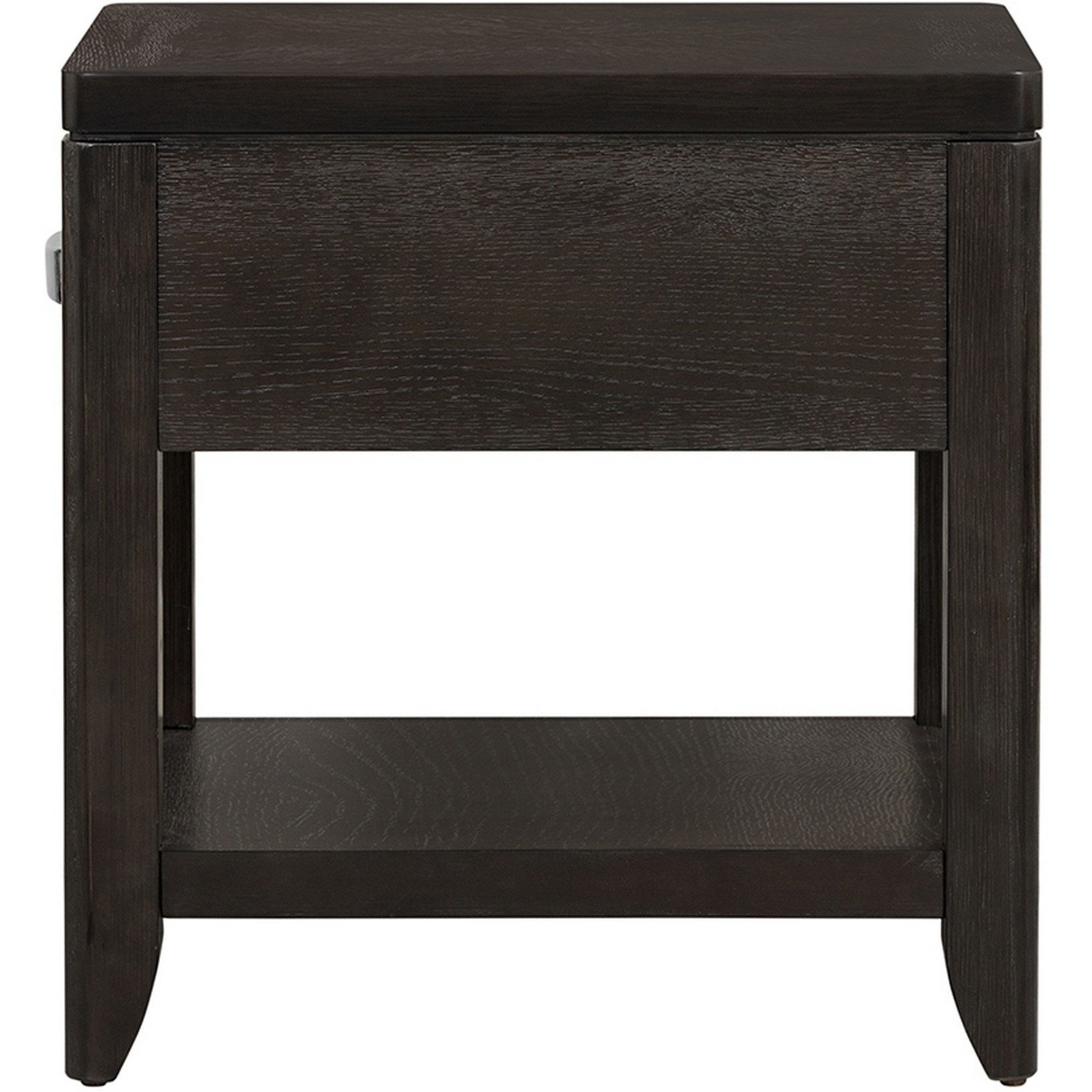 Joni 25 Inch Side End Table, 1 Drawer and Shelf, Espresso Brown Acacia Wood