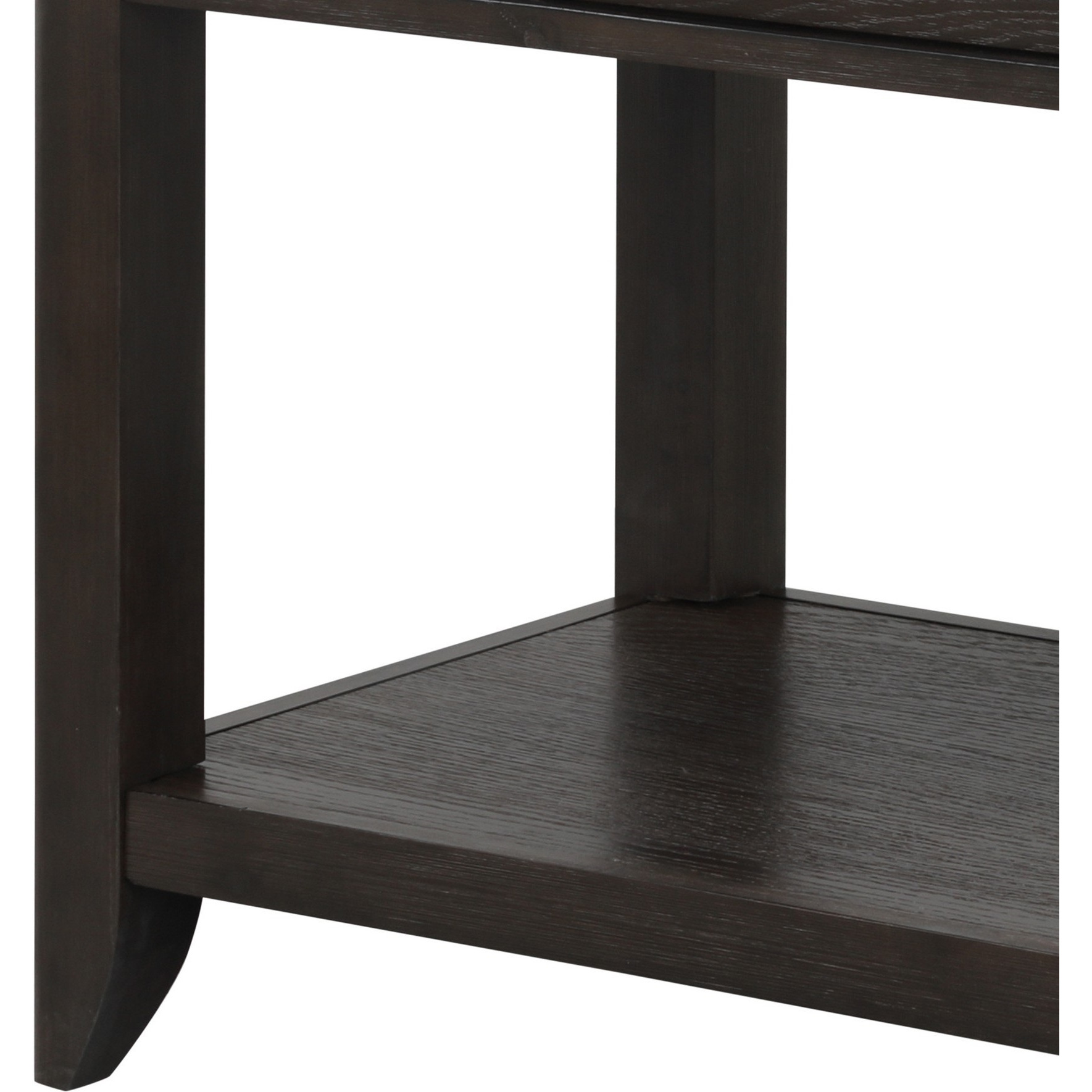 Joni 48 Inch Side Console Table, Acacia Wood, 2 Drawer, 1 Shelf, Espresso