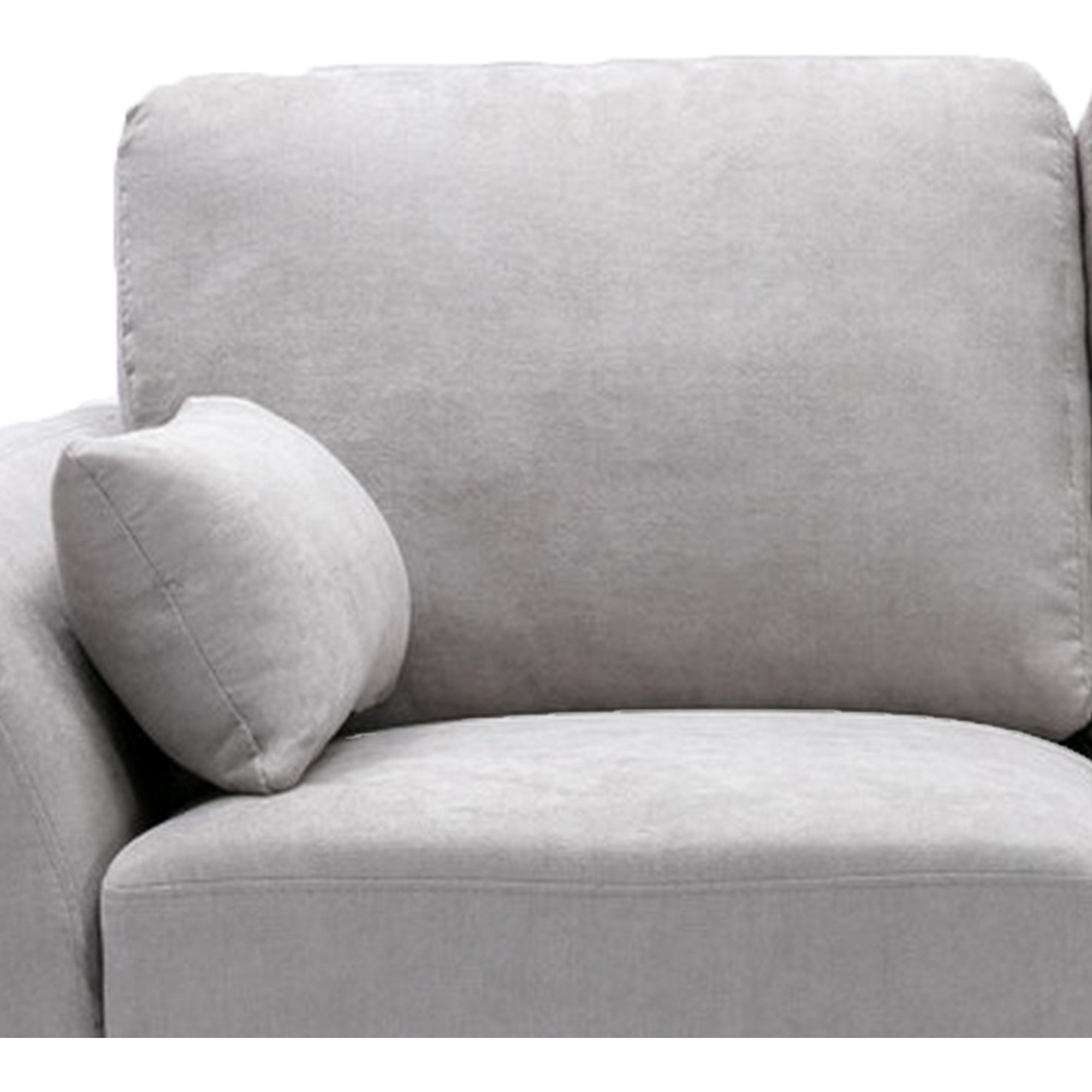 Otto 57 Inch Loveseat, Throw Pillows, Padded Cushions, Gray Velvet Fabric
