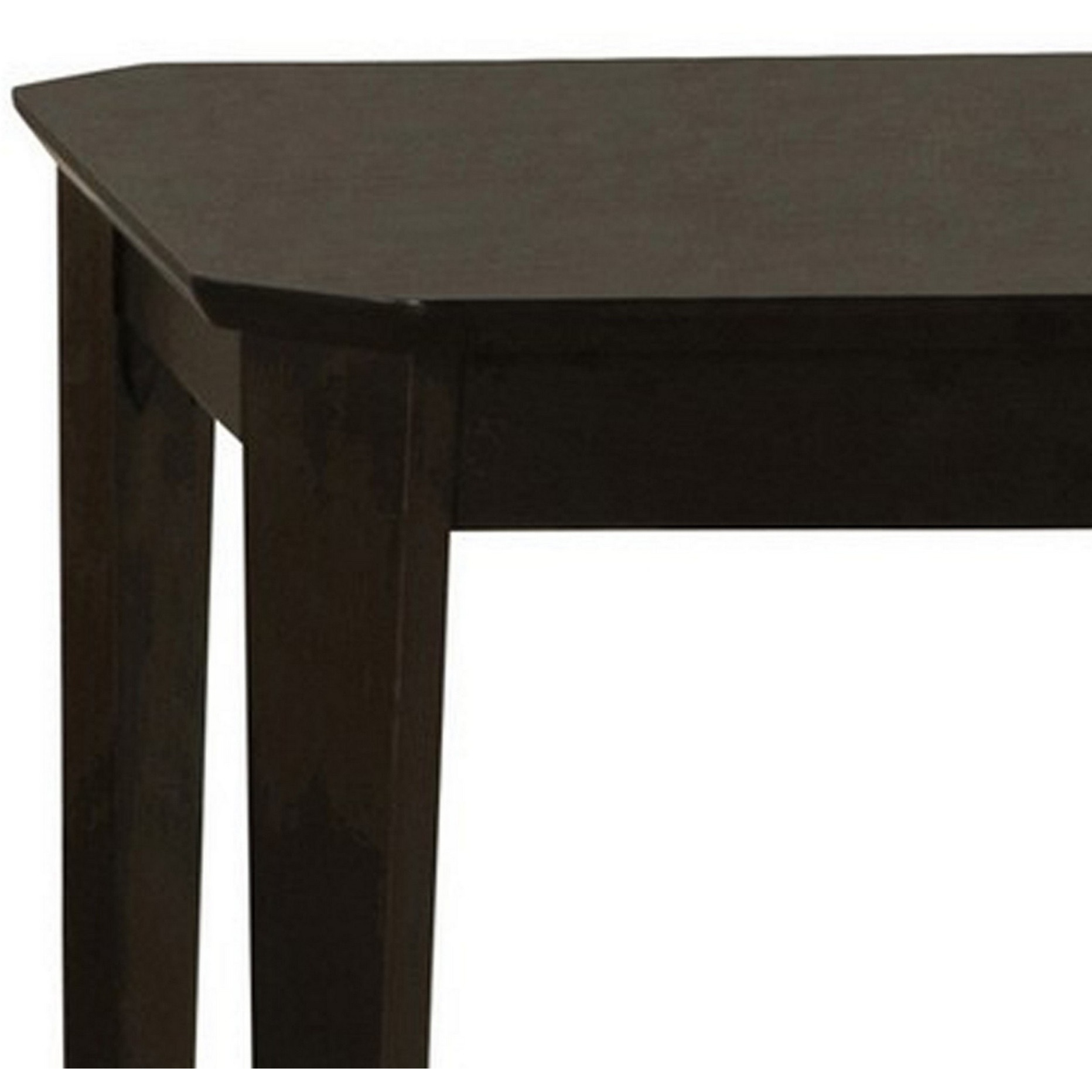 3 Piece Rectangular Coffee and Square End Table Set, Sleek Espresso Brown
