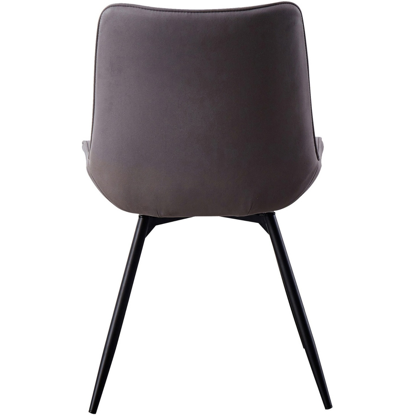 22 Inch Modern Side Chair, Set of 2, Gray Vegan Faux Leather, Swivel Seat