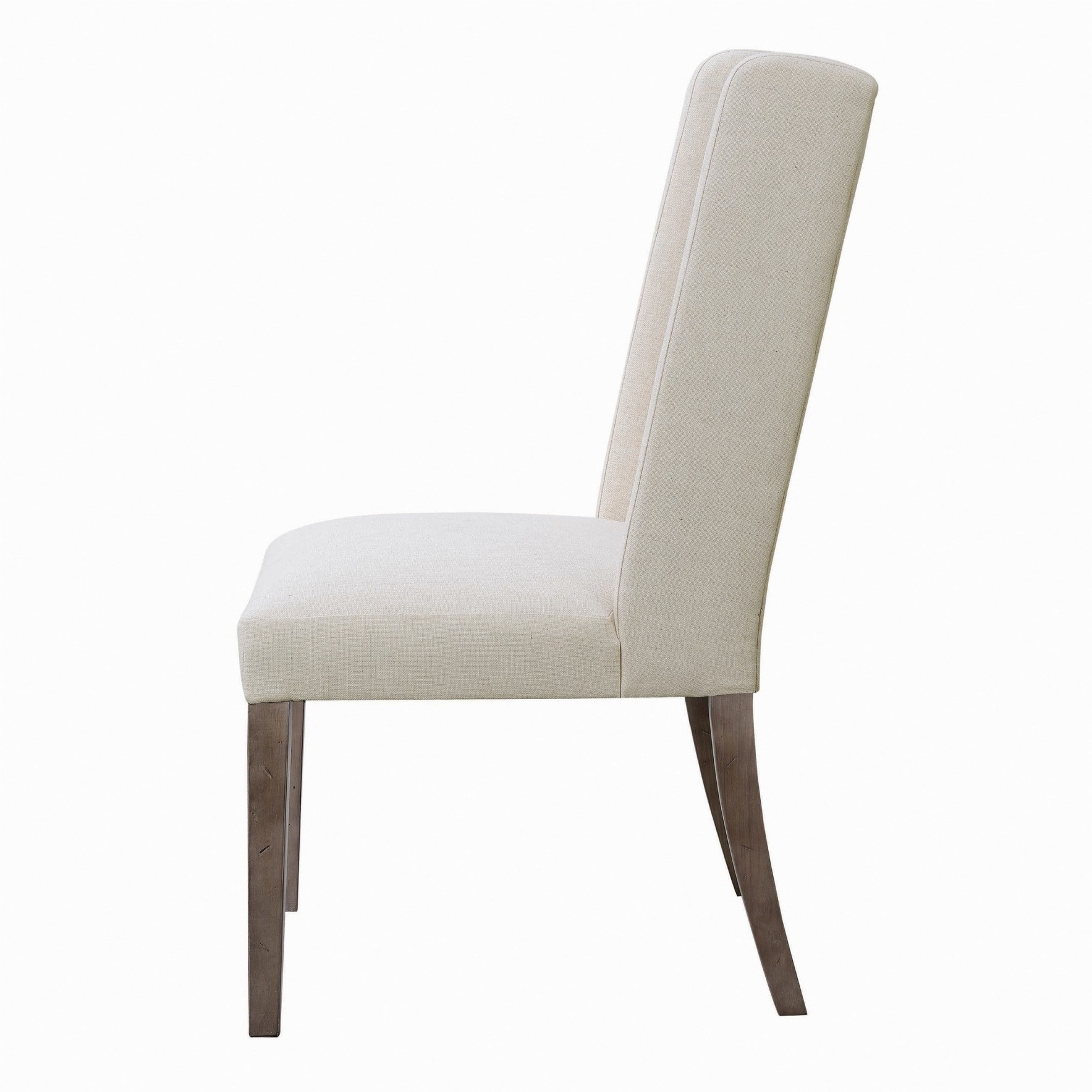 Neli 22 Inch Dining Chair, Set of 2, Wingback, Button Tufted, Beige Fabric