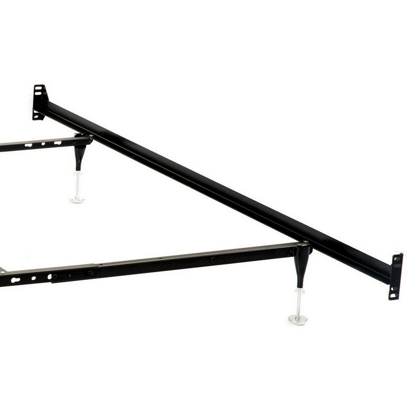 Bed Frame, Queen or King, 6 Metal Legs with Adjustable Glides, Matte Black