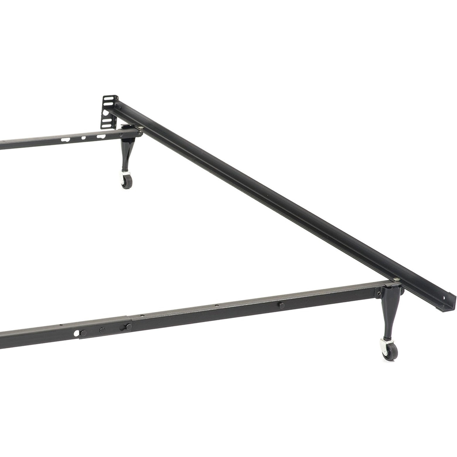 Nit Multisize Metal Bed Frame, Twin or Full Size, Caster Wheels, Black