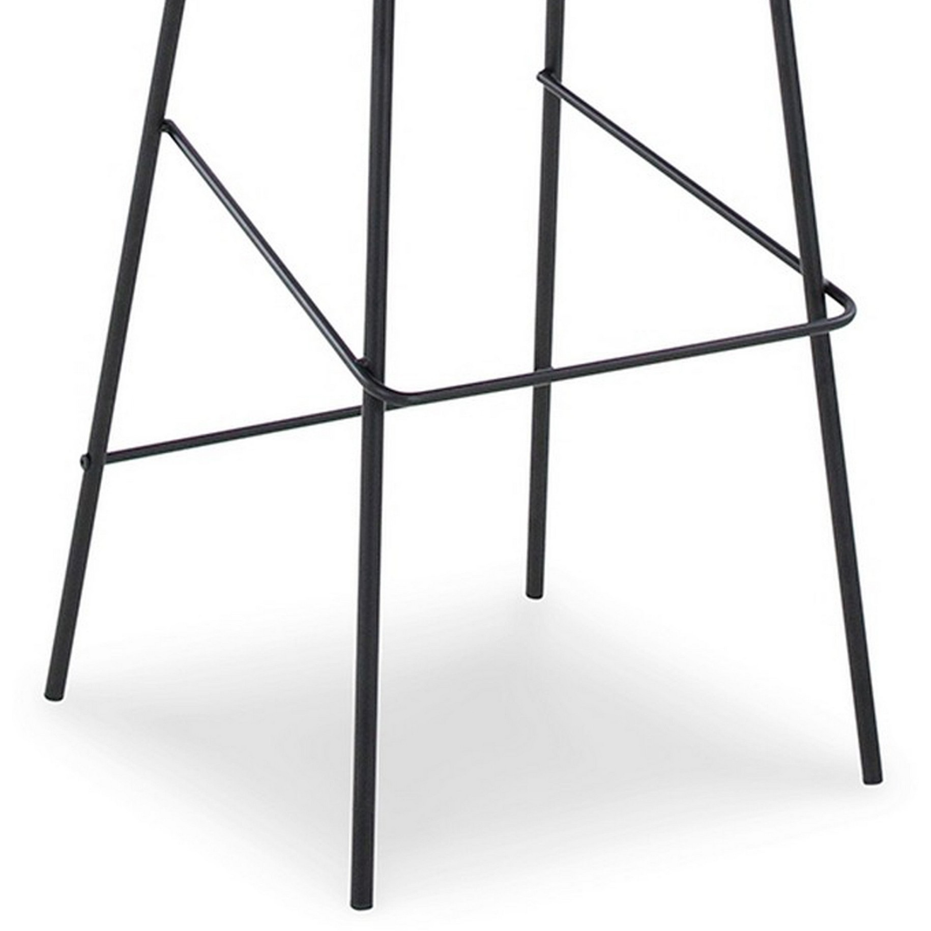 Mira 30 Inch Barstool, Set of 2, Curved Bucket Seat, Black Metal Frame