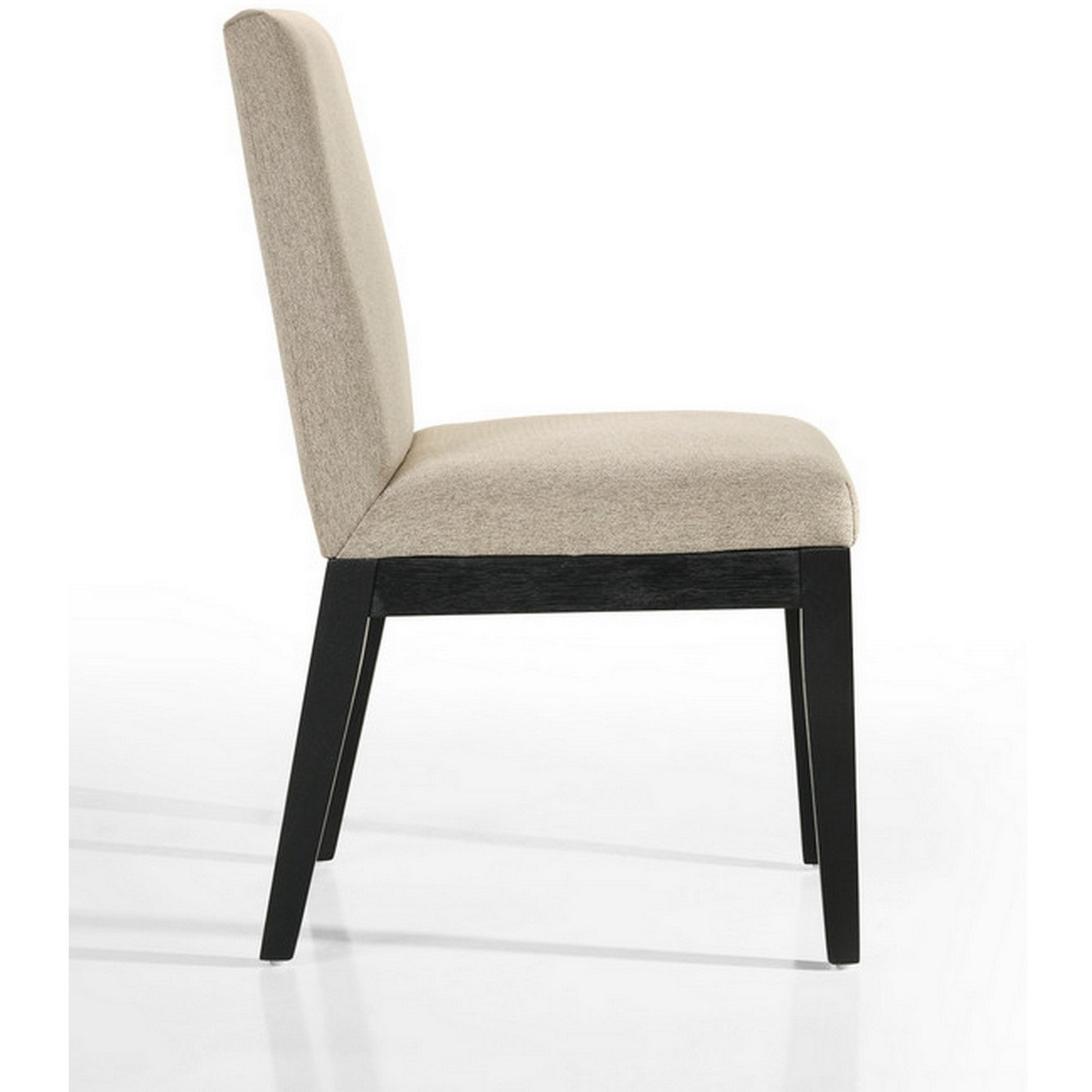 19 Inch Wood Dining Chair, Set of 2, Padded Backrest, Beige Upholstery