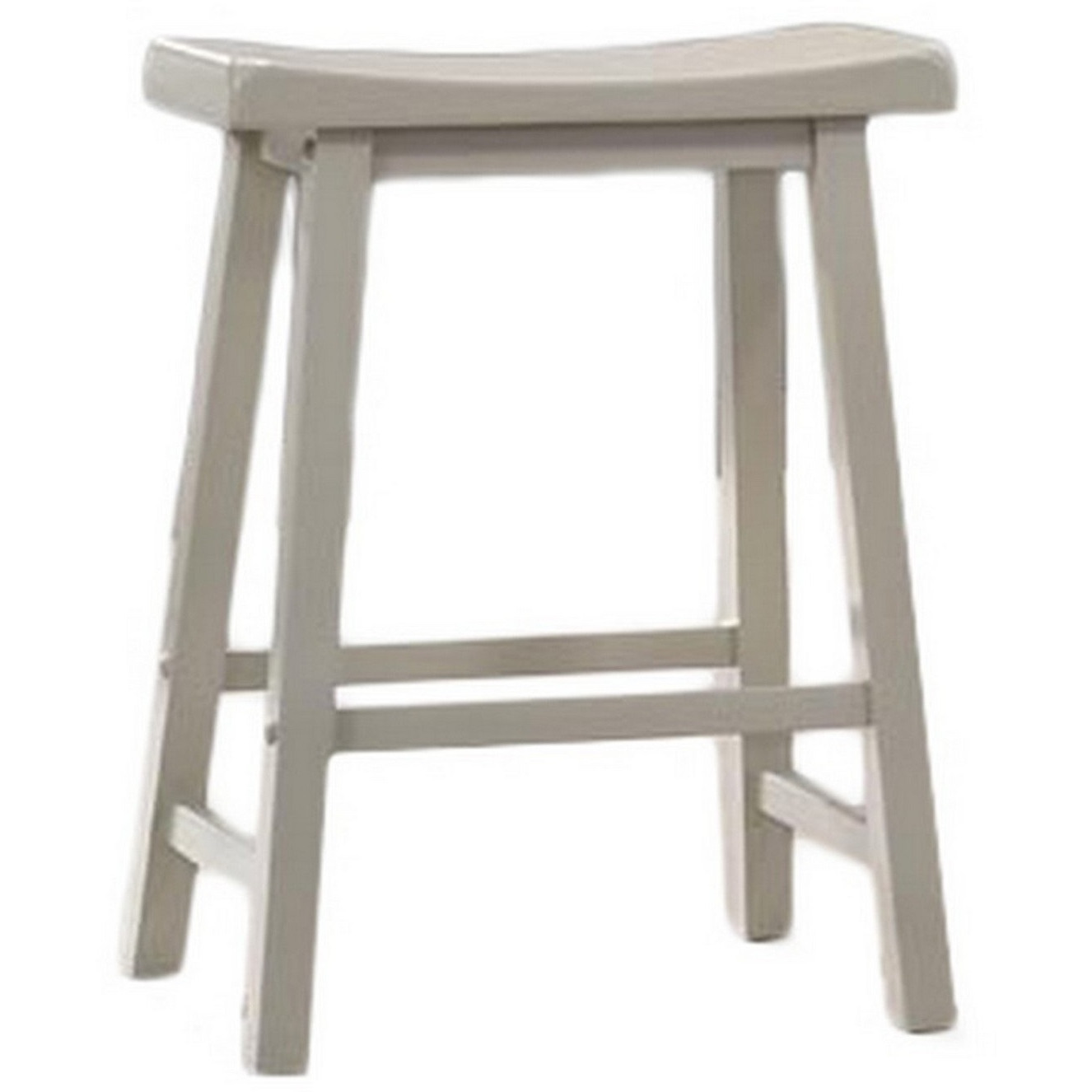 24 Inch Ergonomic Counter Height Stool, Set of 2, Curved Saddle Seat, Gray