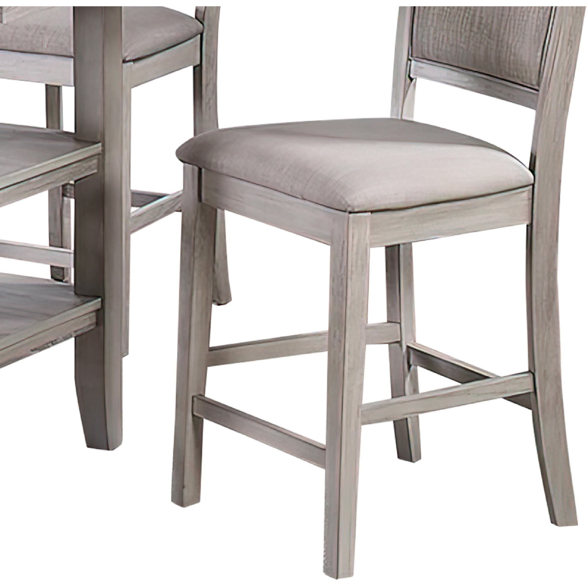 5 Piece Counter Height Dining Set, Table and 4 Chairs, Padded Seats, Gray