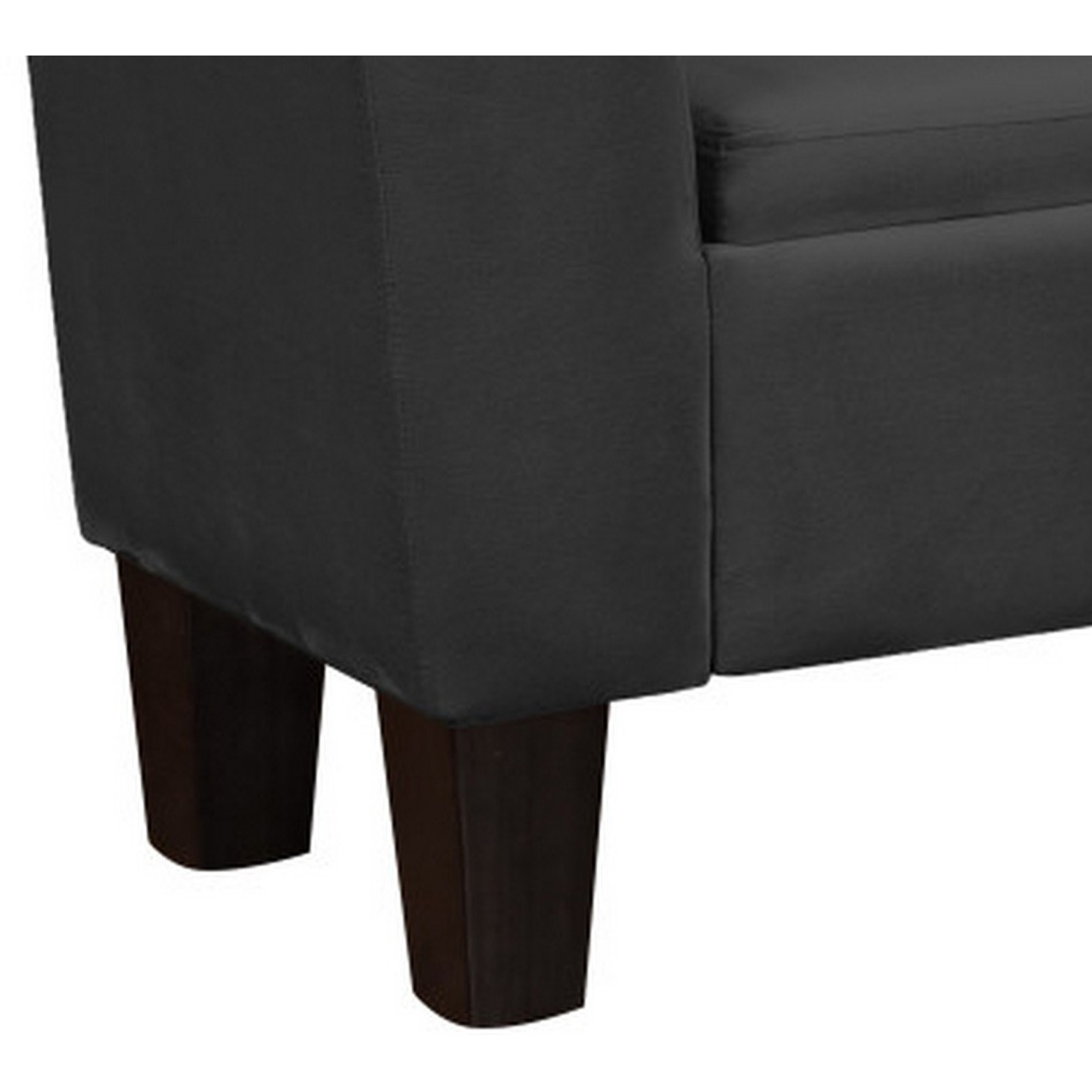 55 Inch Accent Storage Bench with Performance Velvet Upholstery, Black