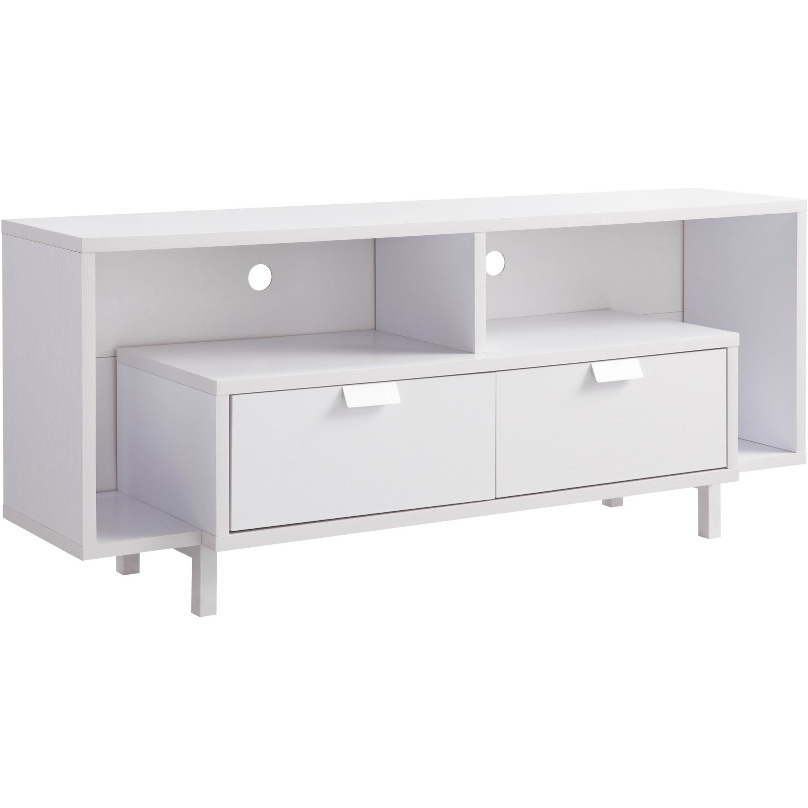 Jett 60 Inch TV Media Entertainment Console, 2 Drawers, 2 Shelves, White