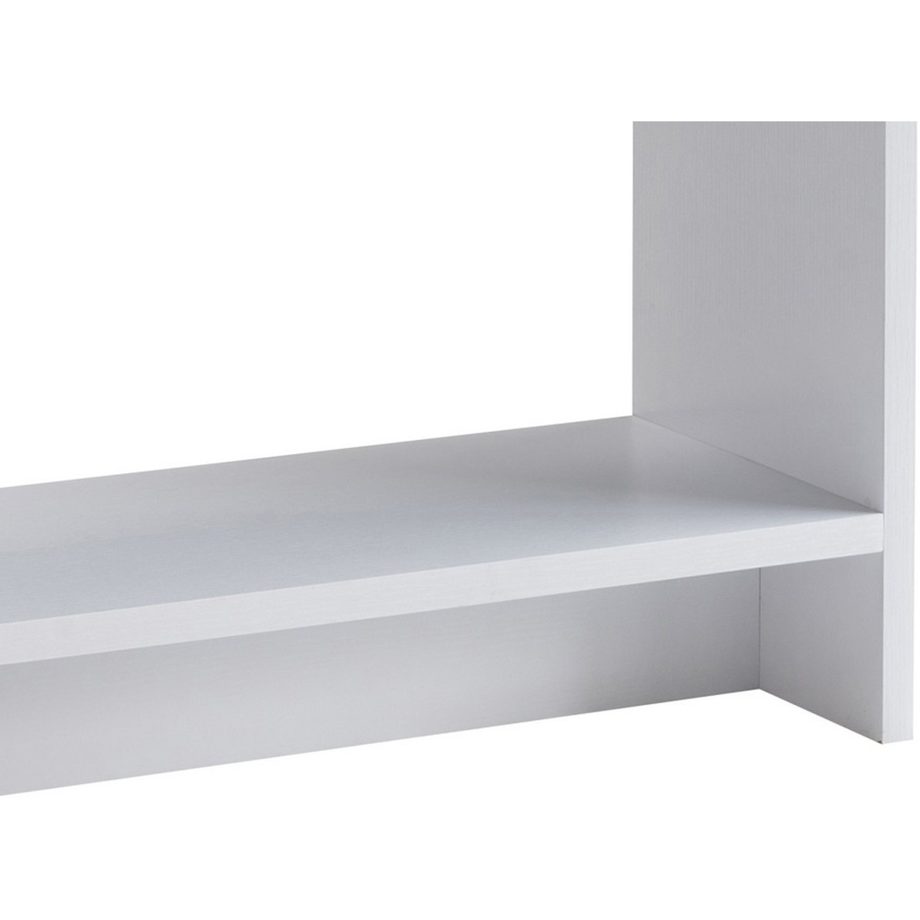 36 Inch Modern Console Table, Multilevel Wood Shelves, Gray and White
