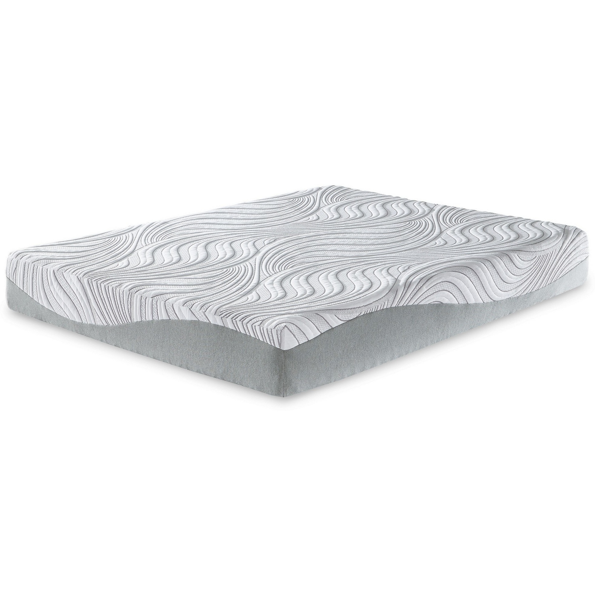 10 Inch Memory Foam Queen Mattress, White and Gray, Stretch Knit Cover