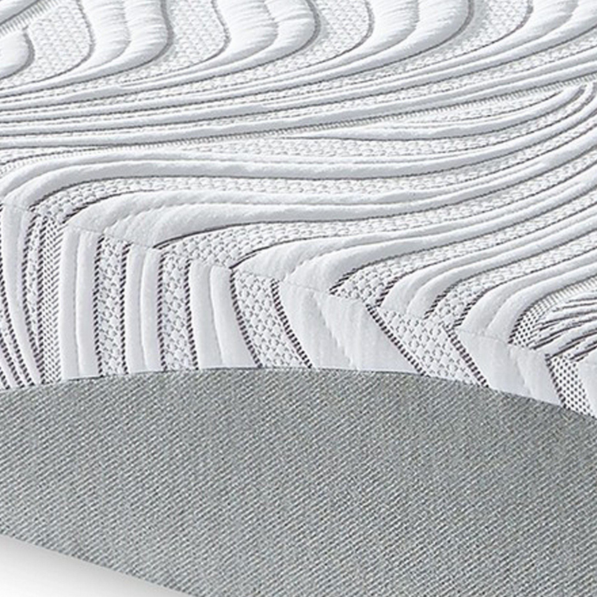 10 Inch Memory Foam Queen Mattress, White and Gray, Stretch Knit Cover