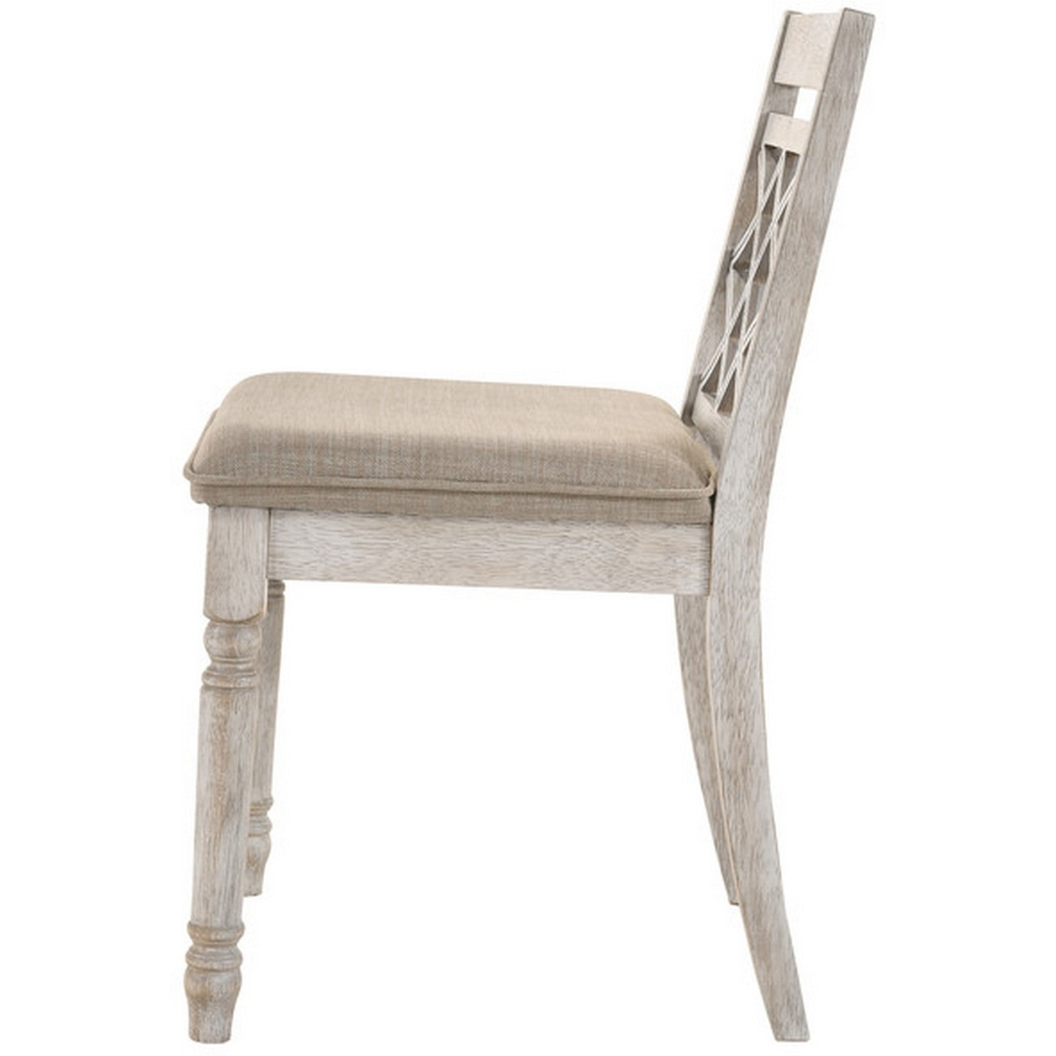 19 Inch Dining Chairs, Cross Back Design with Padded Seats, Set of 2, White