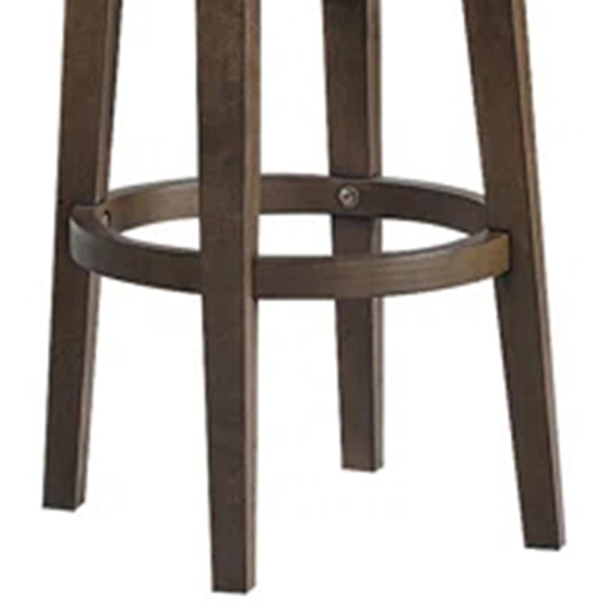 Drue 29 Inch Set of 2 Swivel Barstools, Nailhead Trim, Black Faux Leather