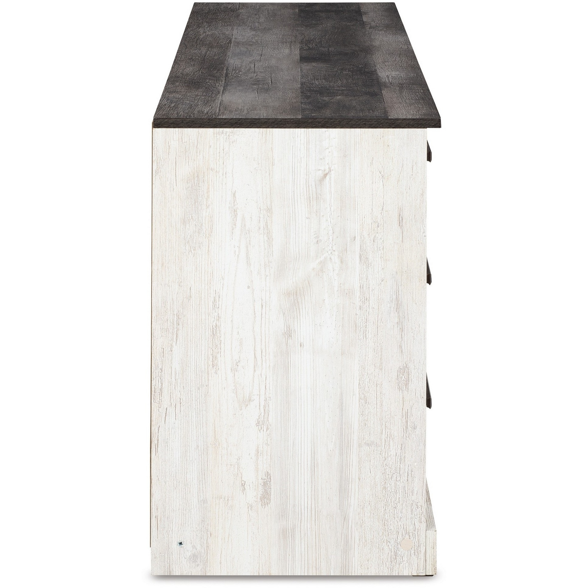 Wisp 59 Inch Wood Dresser, 6 Gliding Drawers, Rustic Crisp White Finish