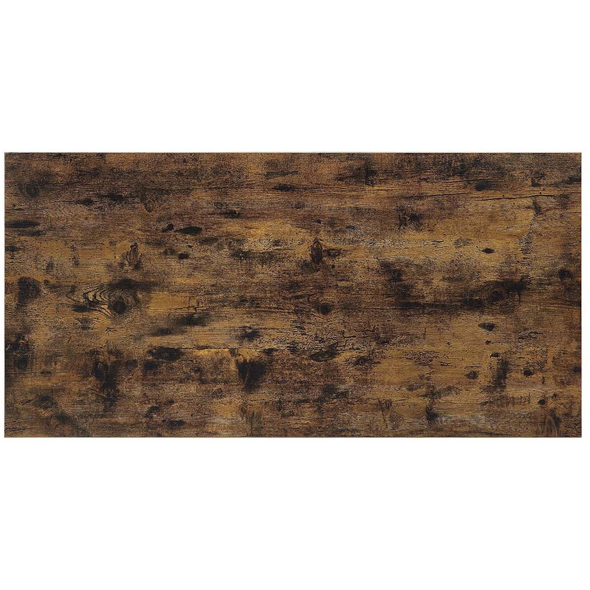 Rick 47 Inch Rustic Oak Coffee Table, Sliding Barn Door, Single Drawer