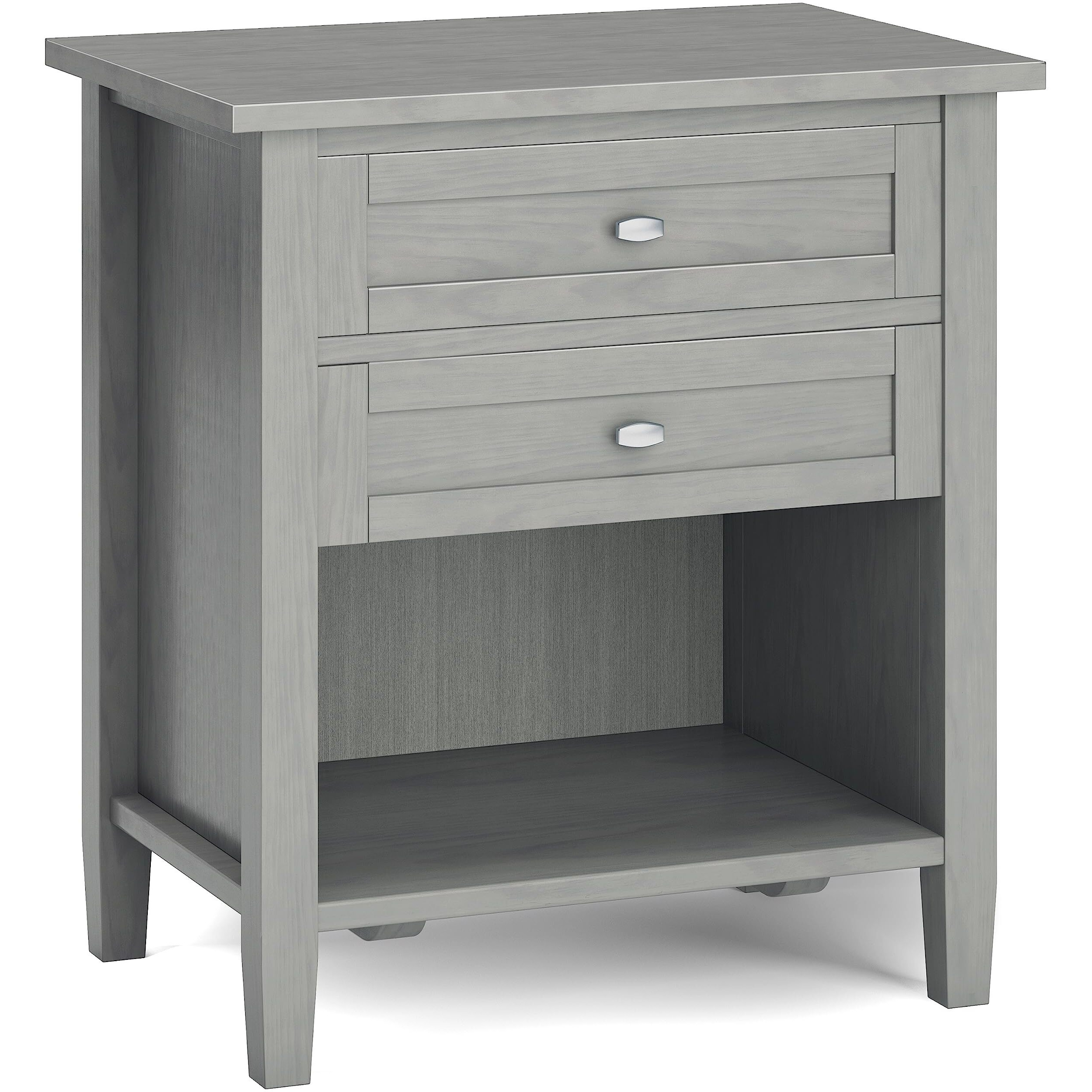 Warm Shaker SOLID WOOD Bedside Table in Fog Grey