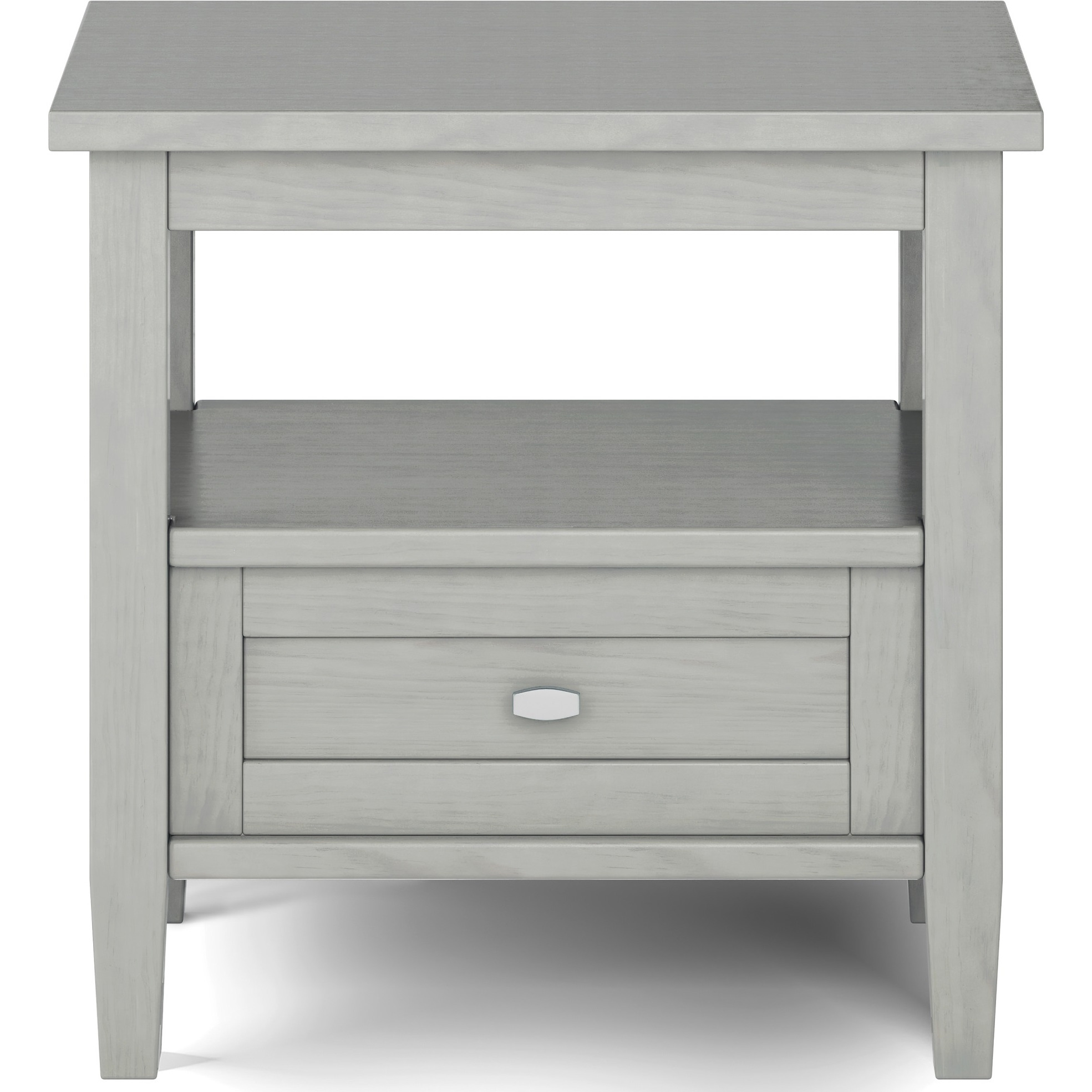 Warm Shaker SOLID WOOD End Table in Fog Grey