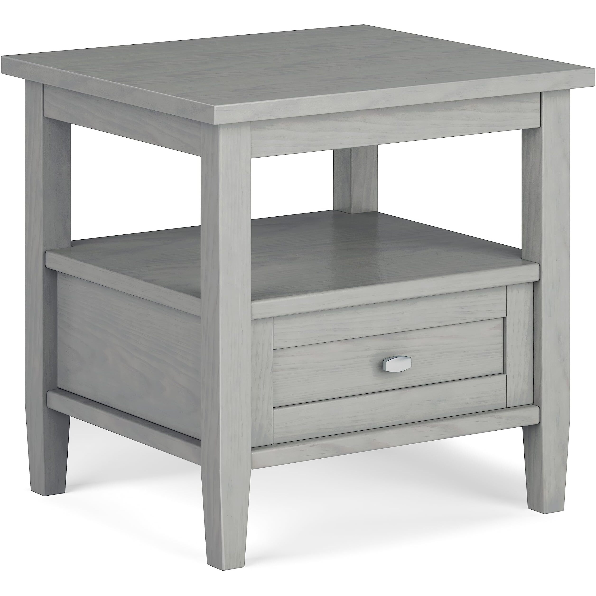 Warm Shaker SOLID WOOD End Table in Fog Grey