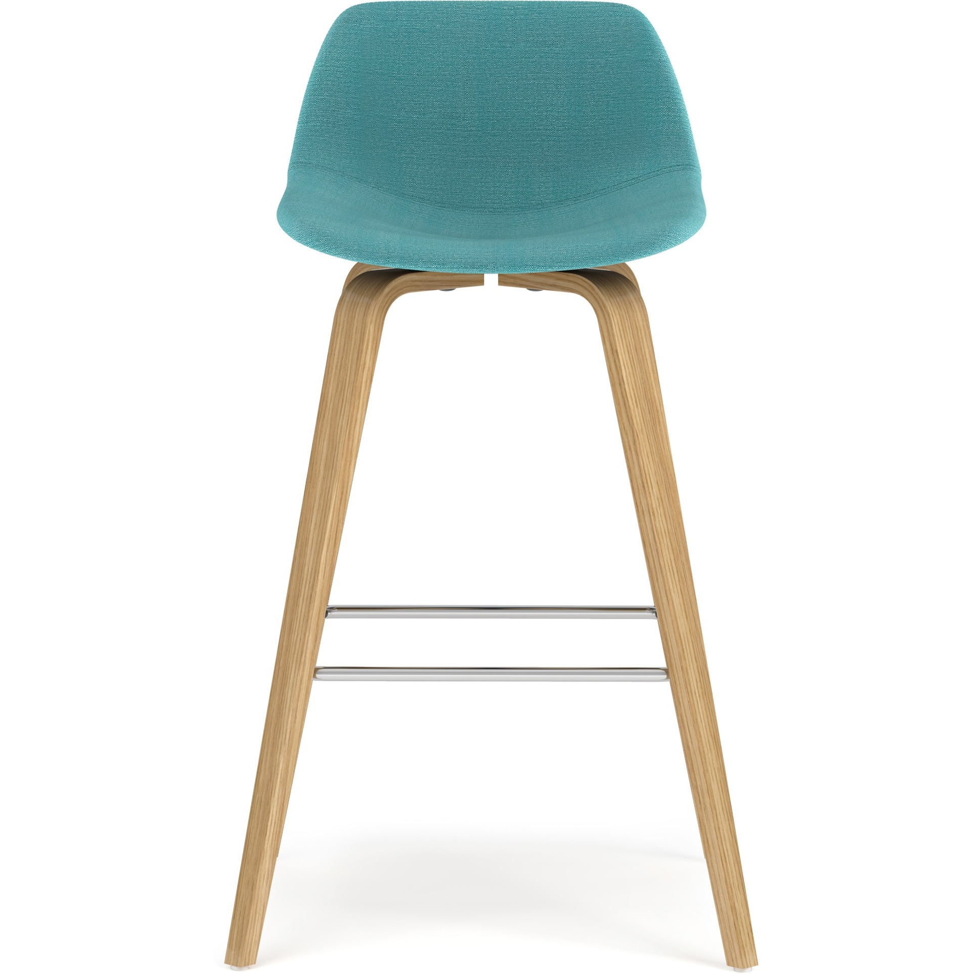 Randolph Bentwood Counter Height Stool (Set of 2) with Light Wood in Aqua Blue Polyester linen fabric