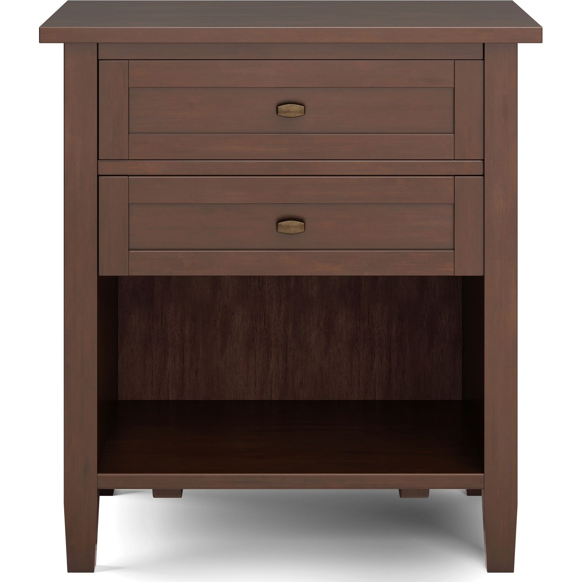 Warm Shaker SOLID WOOD Bedside Table in Russet Brown