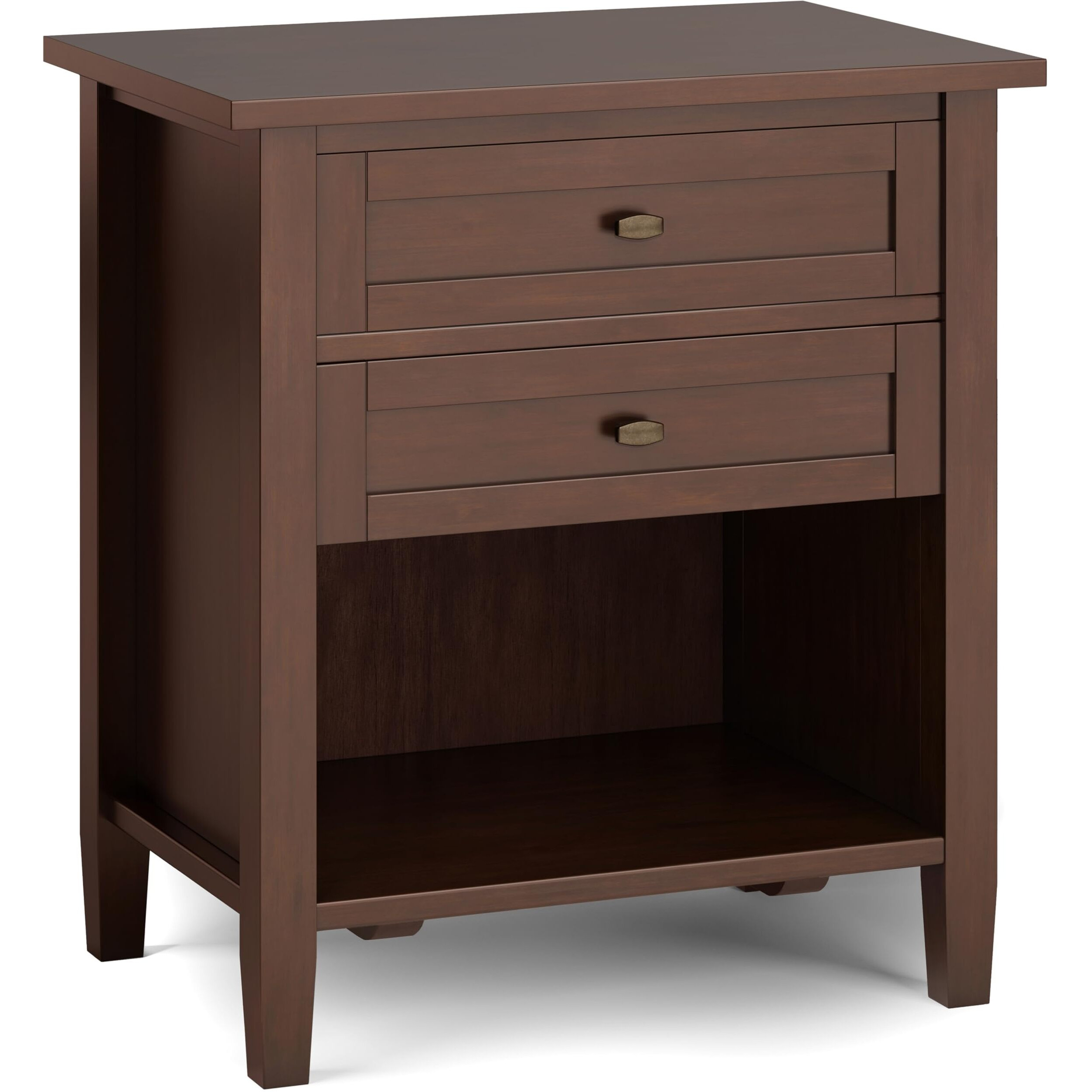 Warm Shaker SOLID WOOD Bedside Table in Russet Brown