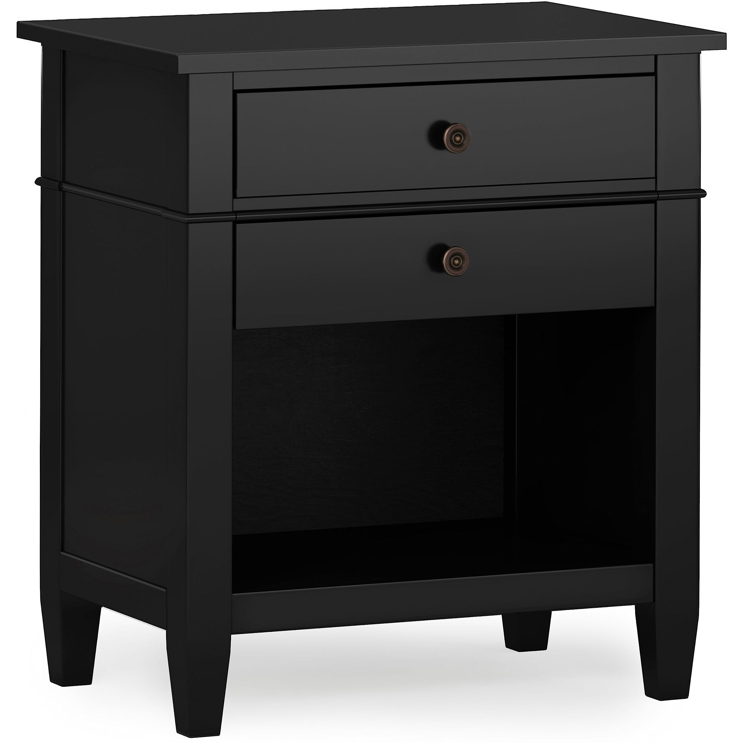 Carlton SOLID WOOD Bedside Table in Black