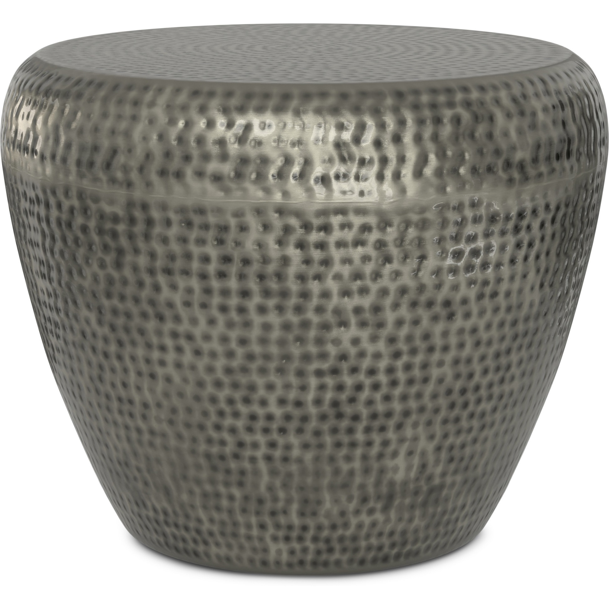 Preston Metal Side Table in Antique Silver