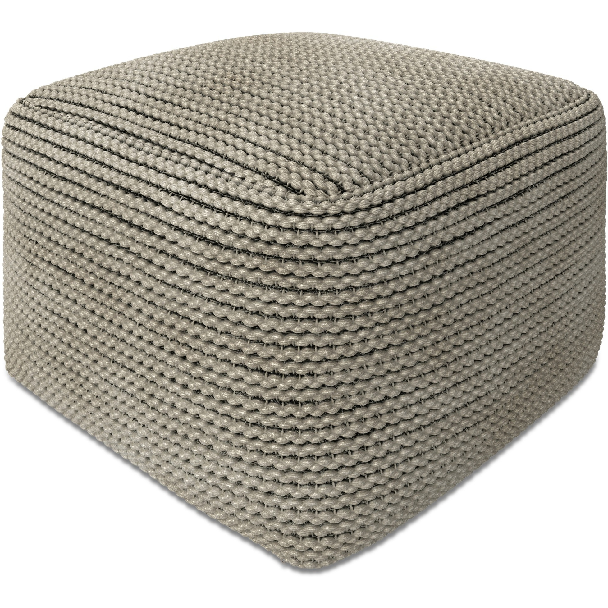 Eastmont Outdoor/Indoor Pouf in Cream Polystyrene Filling