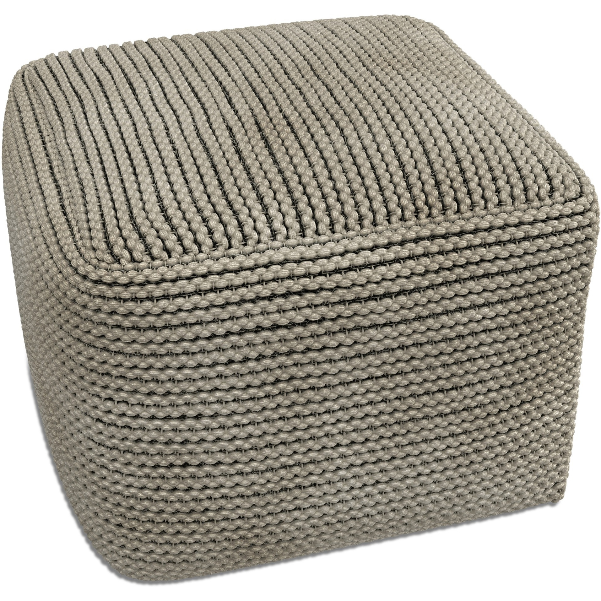 Eastmont Outdoor/Indoor Pouf in Cream Polystyrene Filling