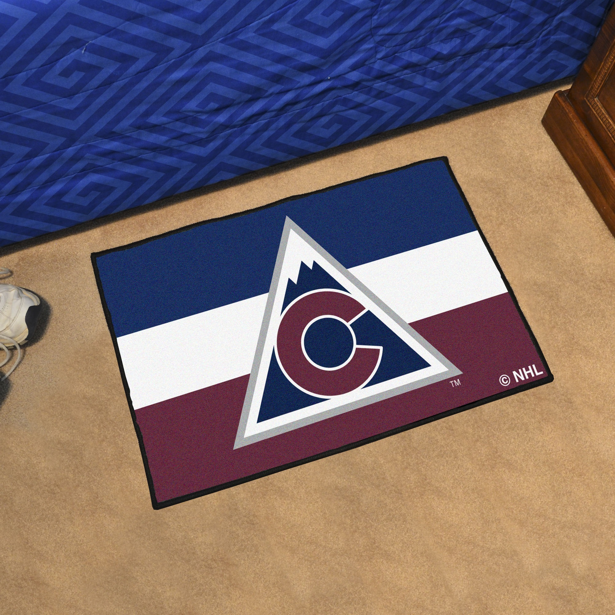 Colorado Avalanche Starter Mat Accent Rug - 19in. x 30in. Uniform Alternate Design