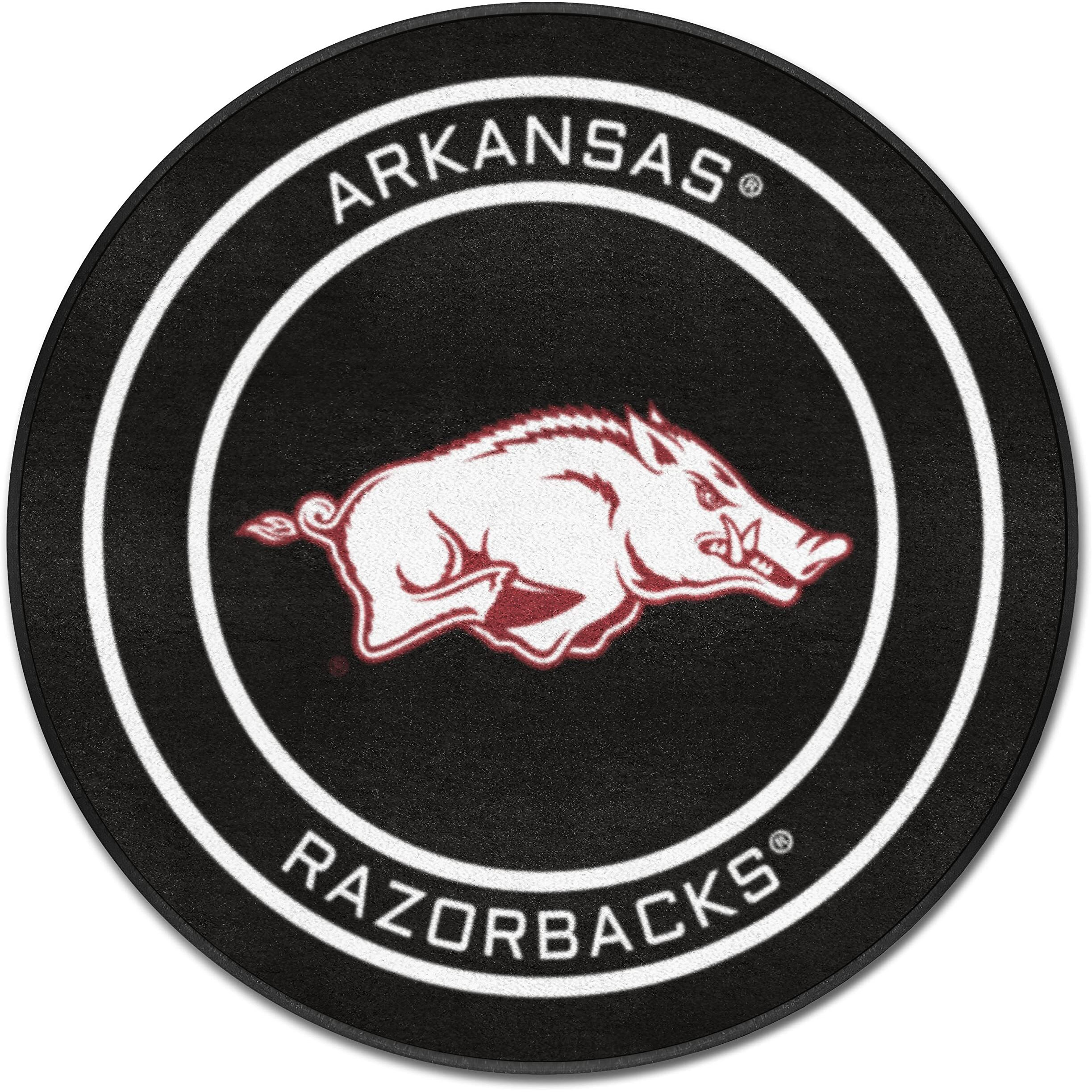 Arkansas Hockey Puck Rug - 27in. Diameter
