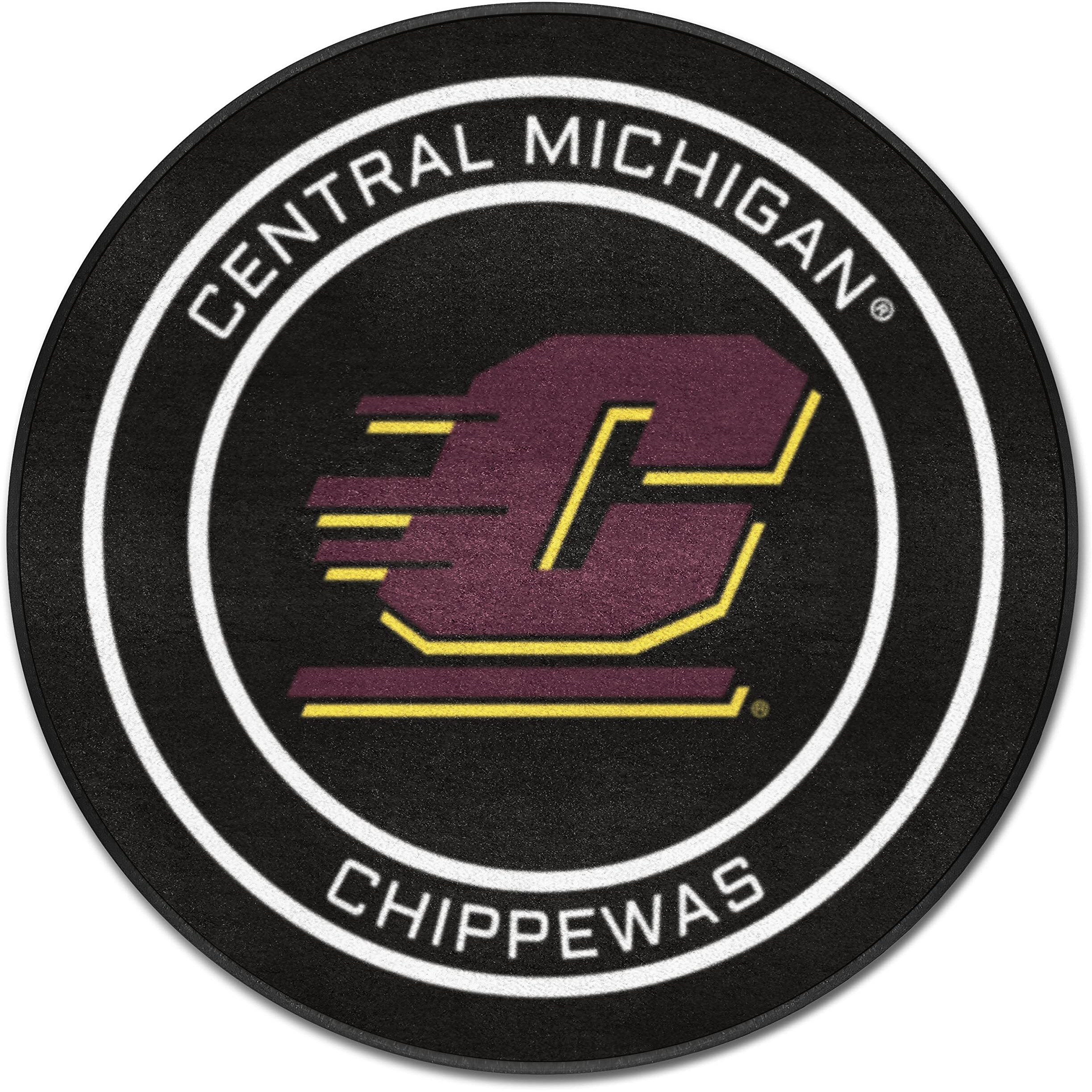 Central Michigan Hockey Puck Rug - 27in. Diameter