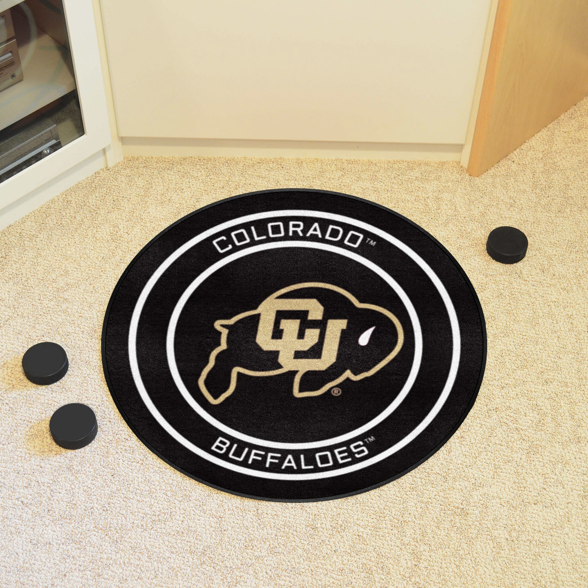 Colorado Buffaloes Hockey Puck Rug - 27in. Diameter