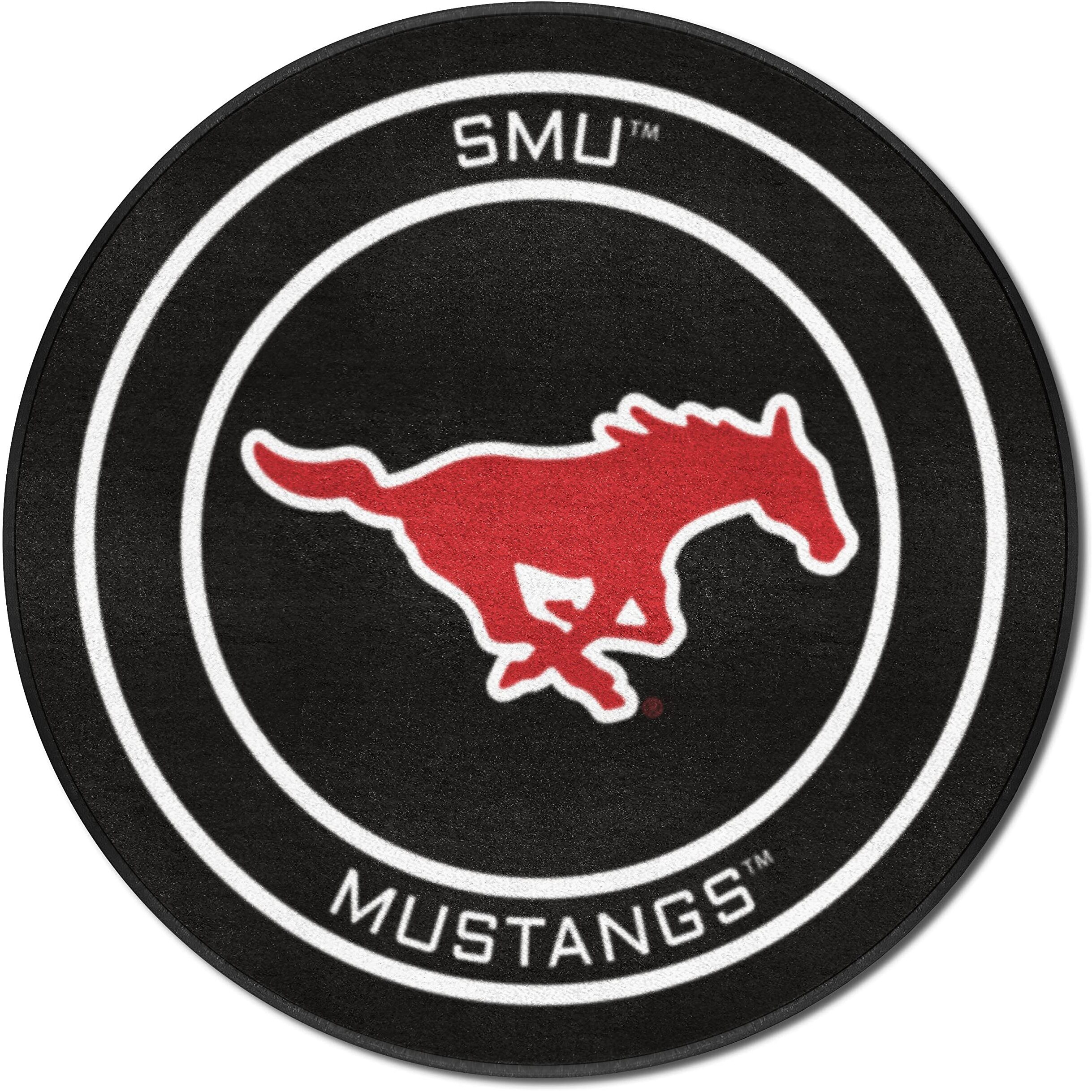 SMU Hockey Puck Rug - 27in. Diameter