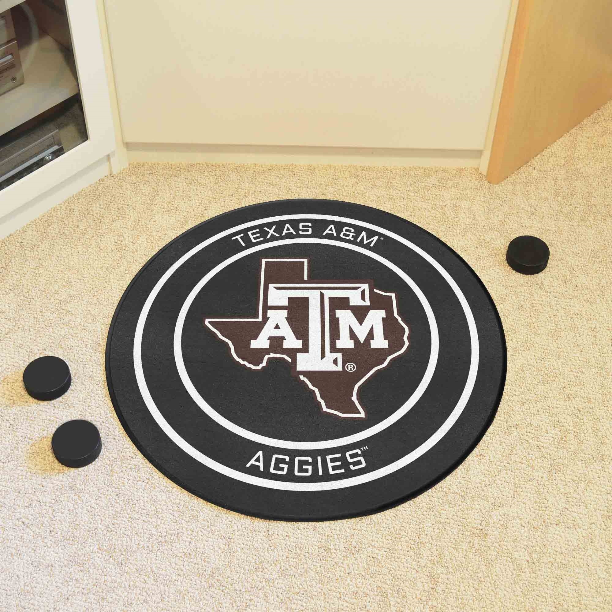 Texas A&M Aggies Hockey Puck Rug - 27in. Diameter