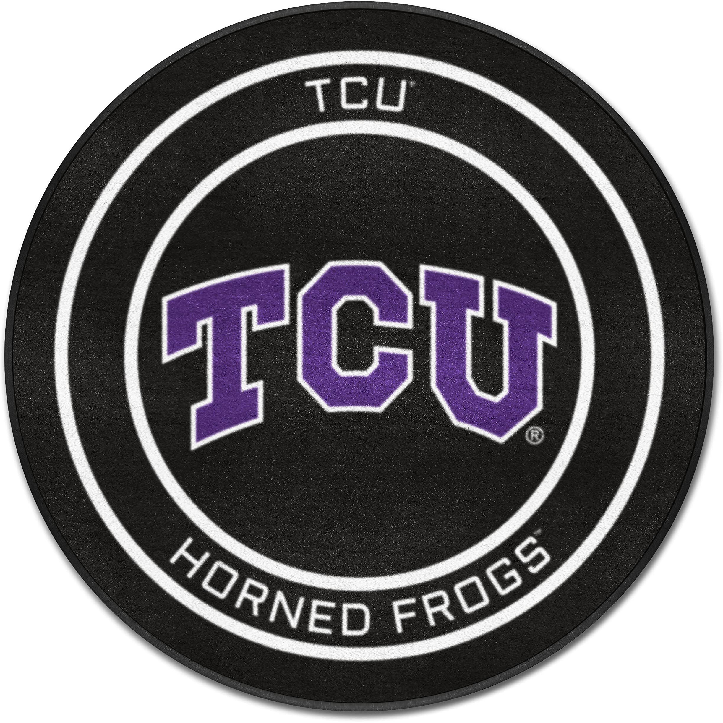 TCU Hockey Puck Rug - 27in. Diameter