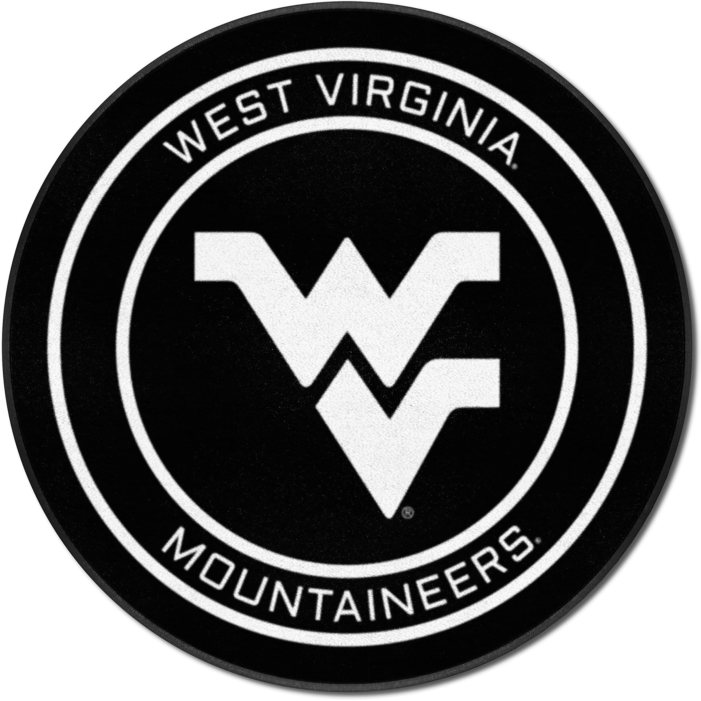 West Virginia Hockey Puck Rug - 27in. Diameter